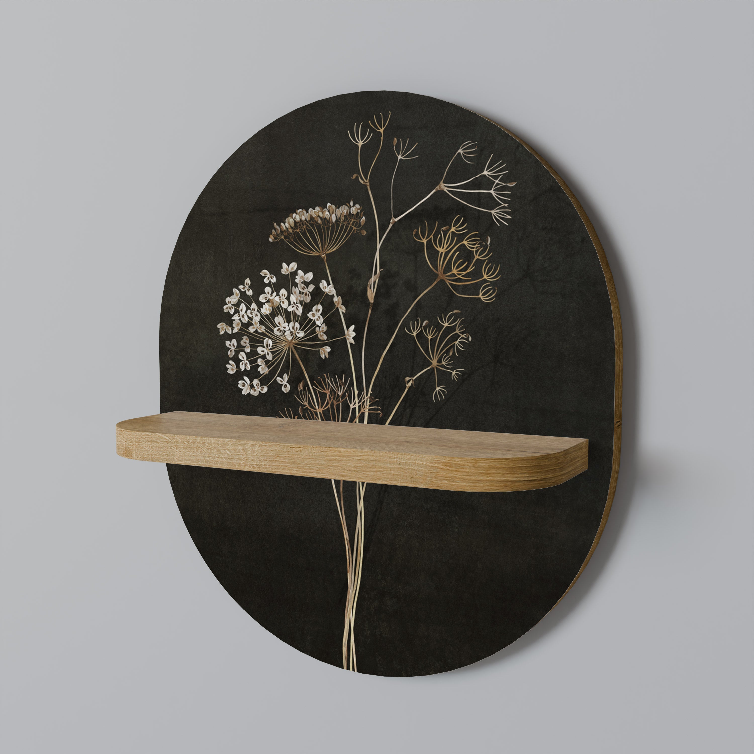 MEADOW MEMORIES Prateleira Oval Decorativa em Efeito Carvalho