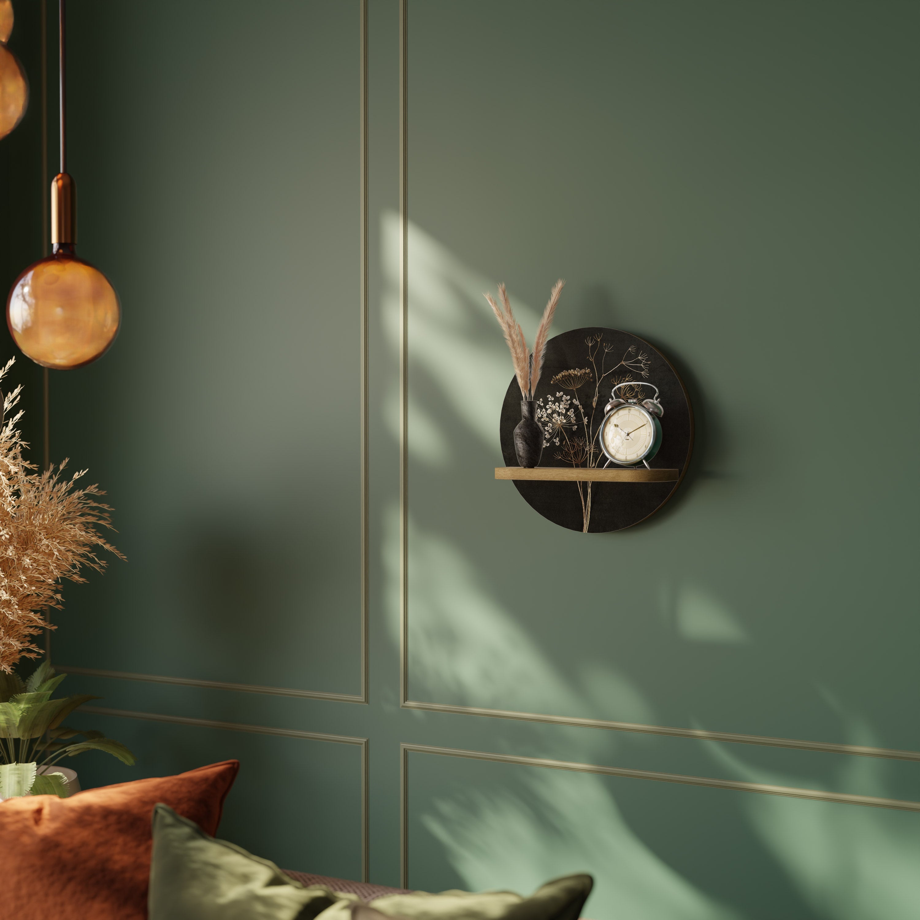 MEADOW MEMORIES Prateleira Redonda Decorativa em Efeito Carvalho