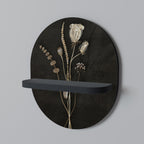 MEADOW ART. Prateleira Oval Decorativa em Acabamento Preto