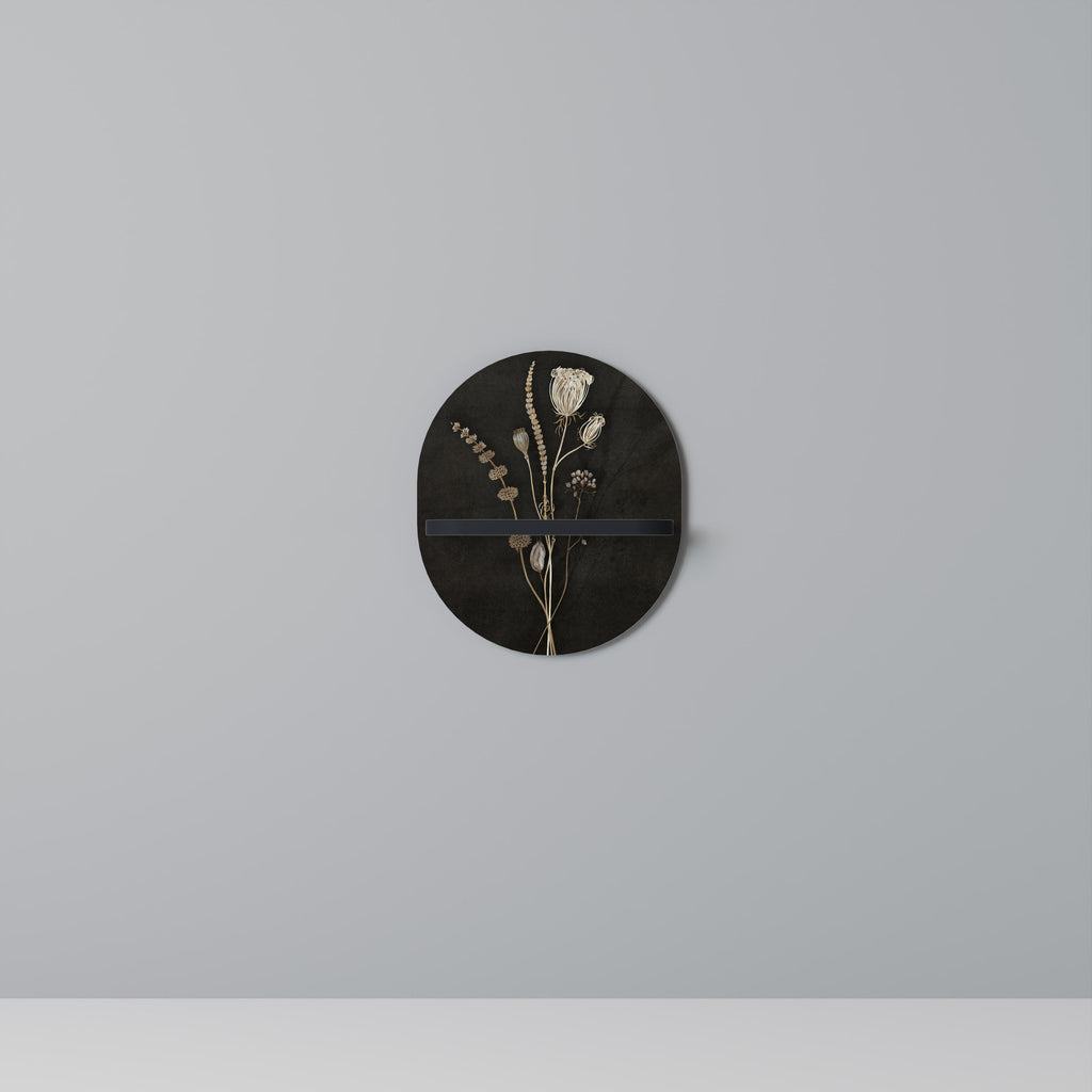 MEADOW ART. Prateleira Oval Decorativa em Acabamento Preto