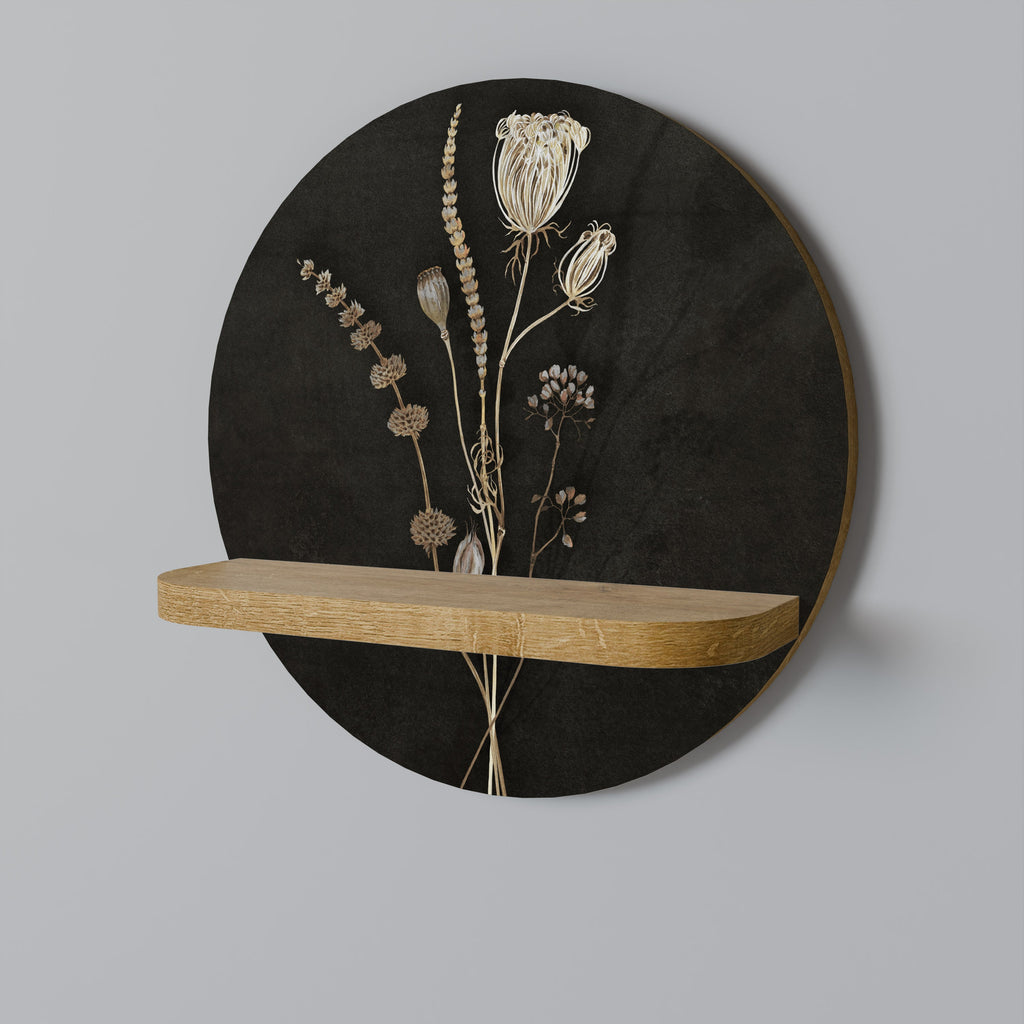 MEADOW ART. Prateleira Redonda Decorativa em Efeito Carvalho