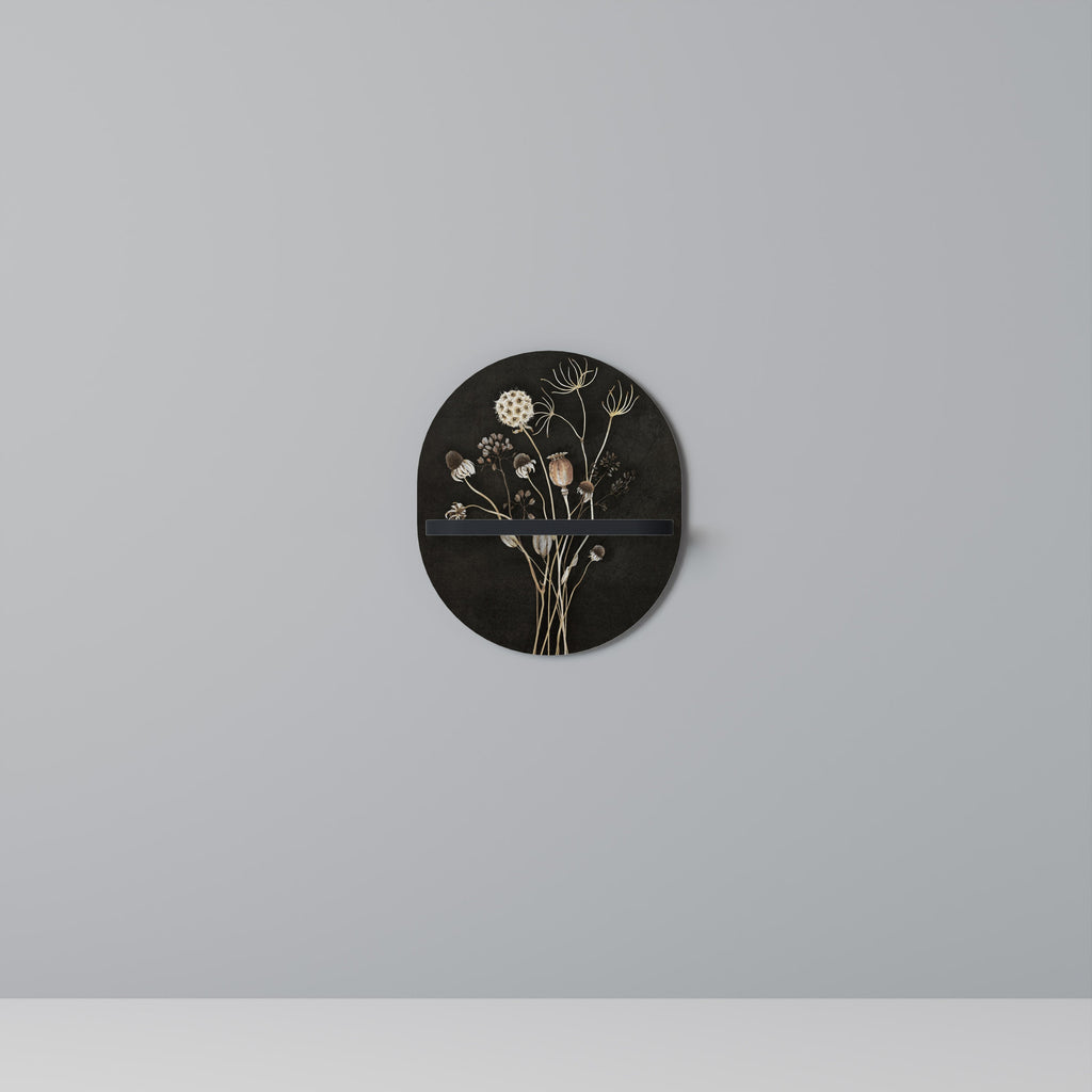 MEADOW SHADES Prateleira Oval Decorativa em Acabamento Preto