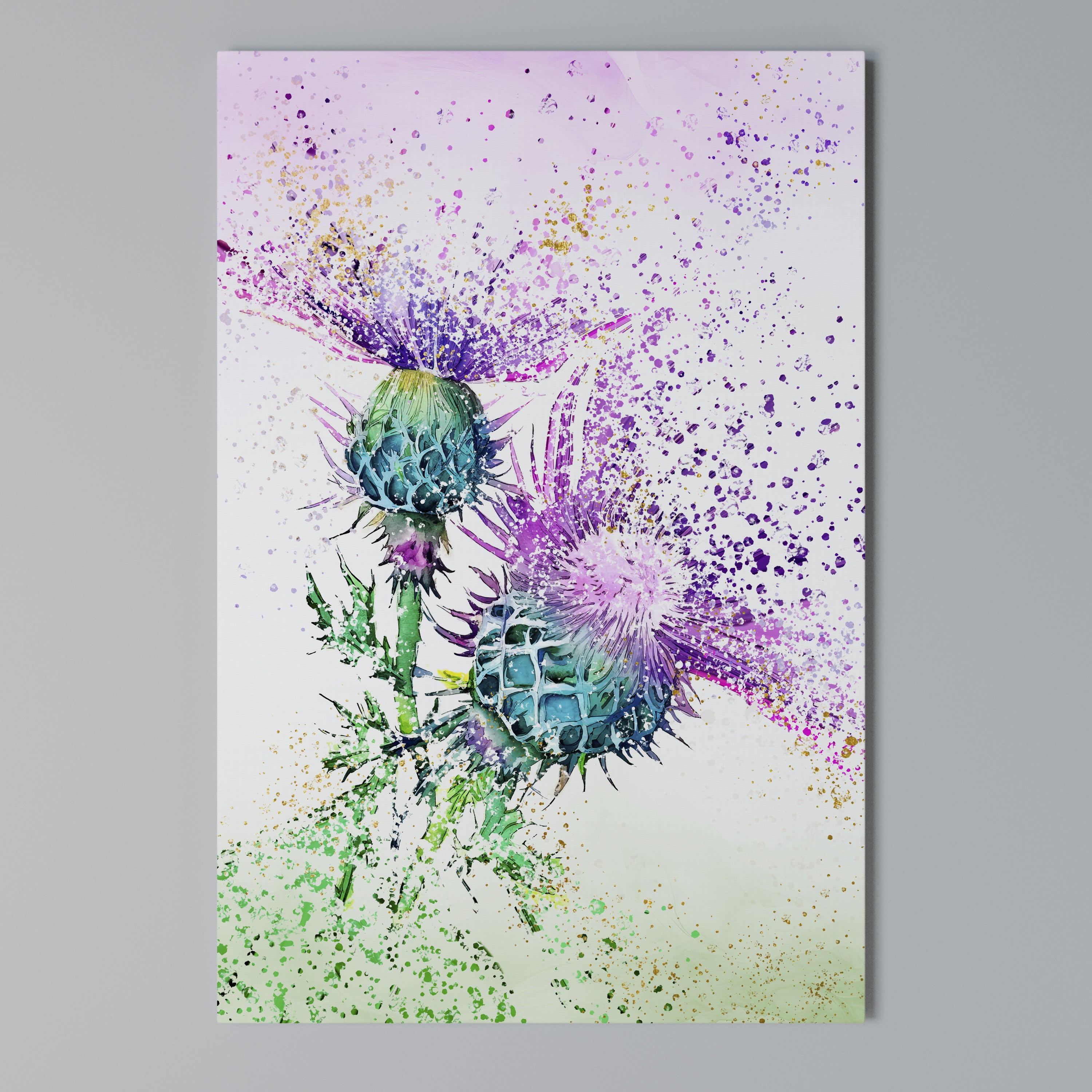 COLORFUL THISTLE DANCE Quadro em tela vertical