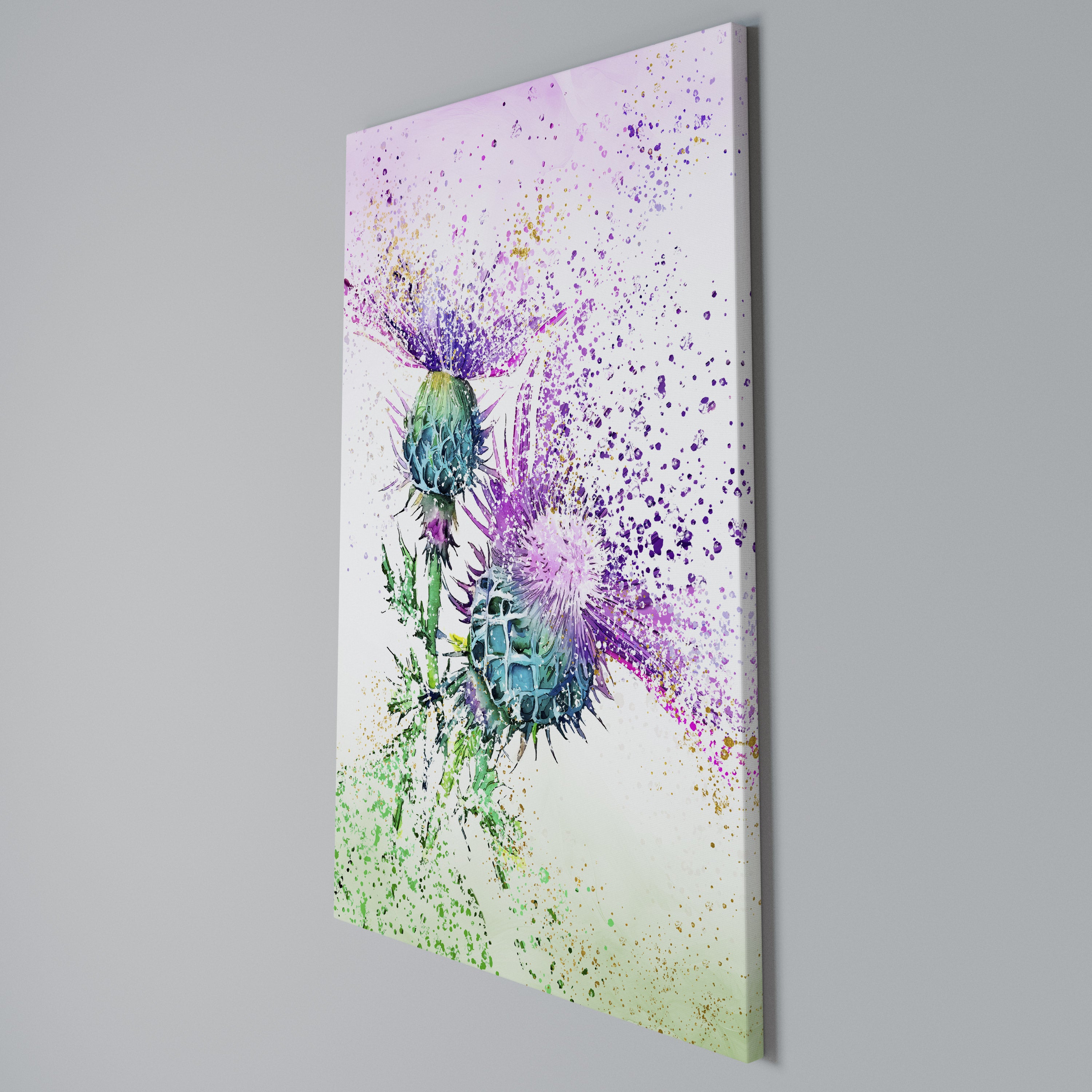 COLORFUL THISTLE DANCE Quadro em tela vertical