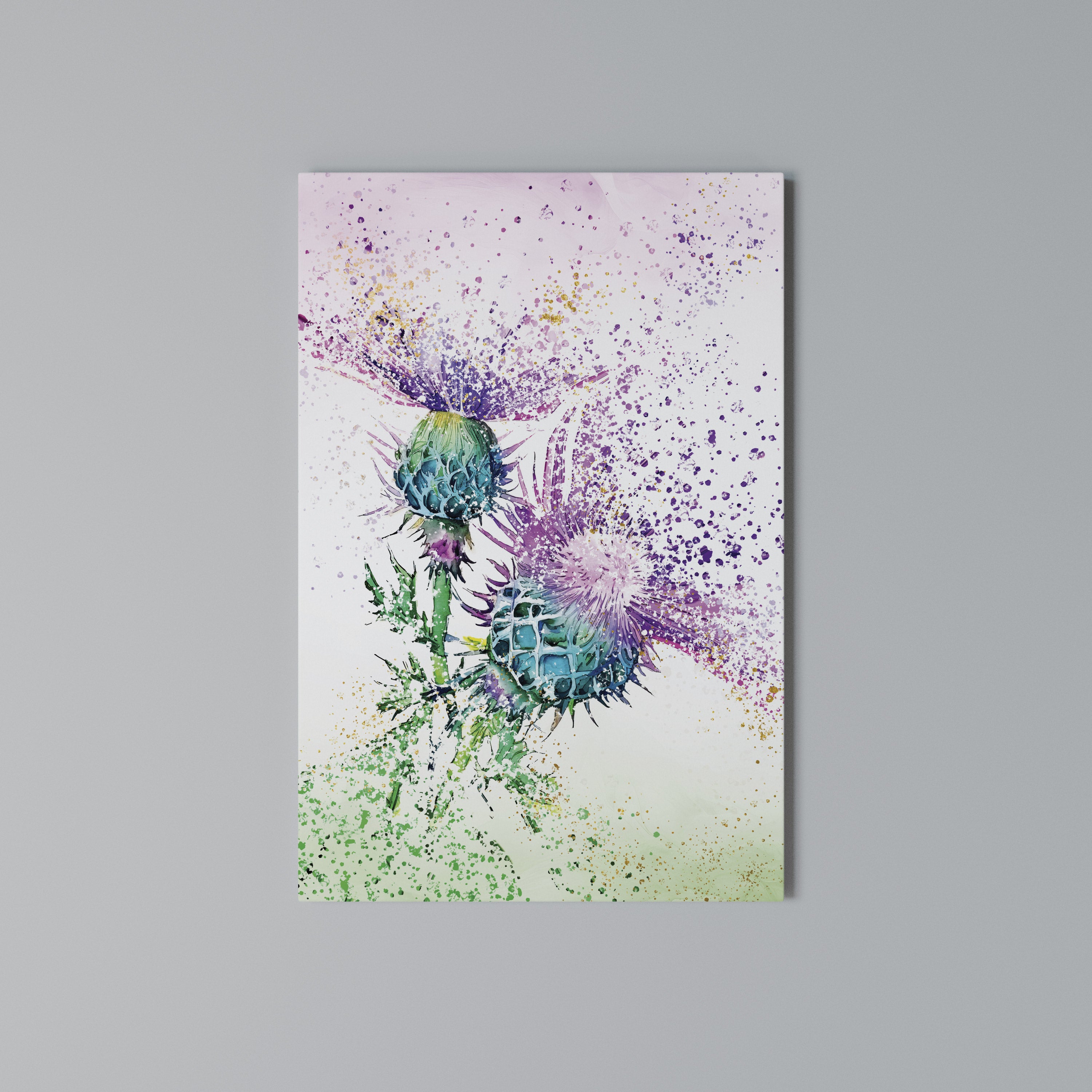 COLORFUL THISTLE DANCE Quadro em tela vertical