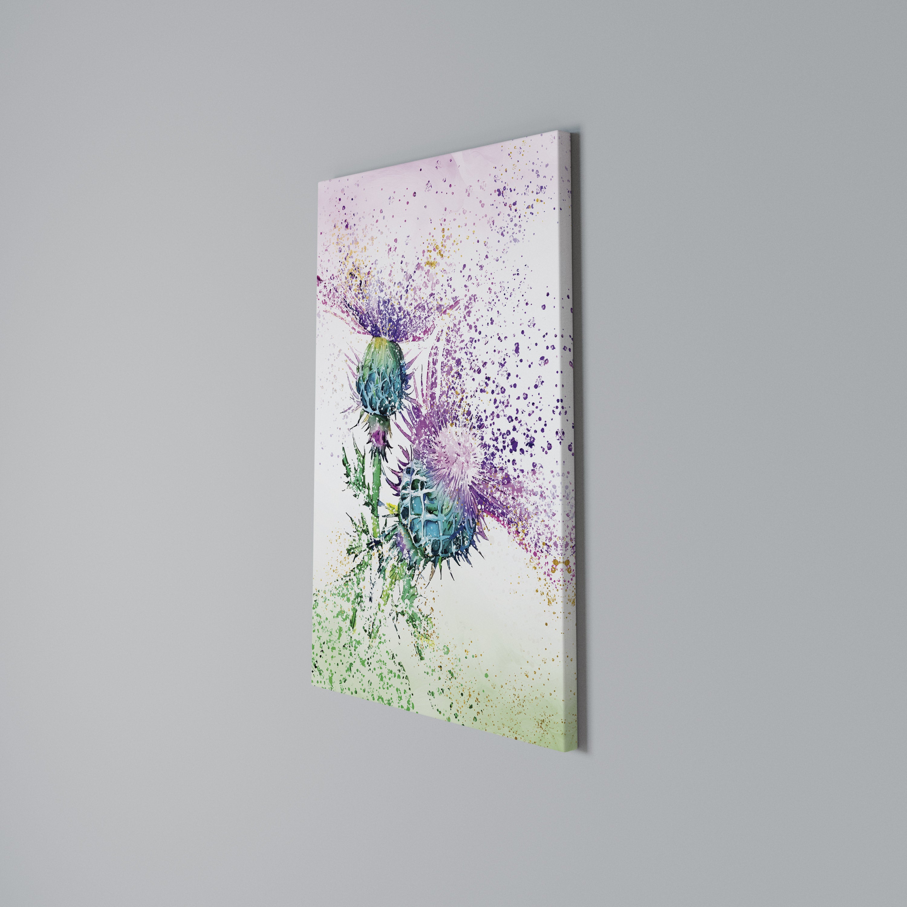 COLORFUL THISTLE DANCE Quadro em tela vertical