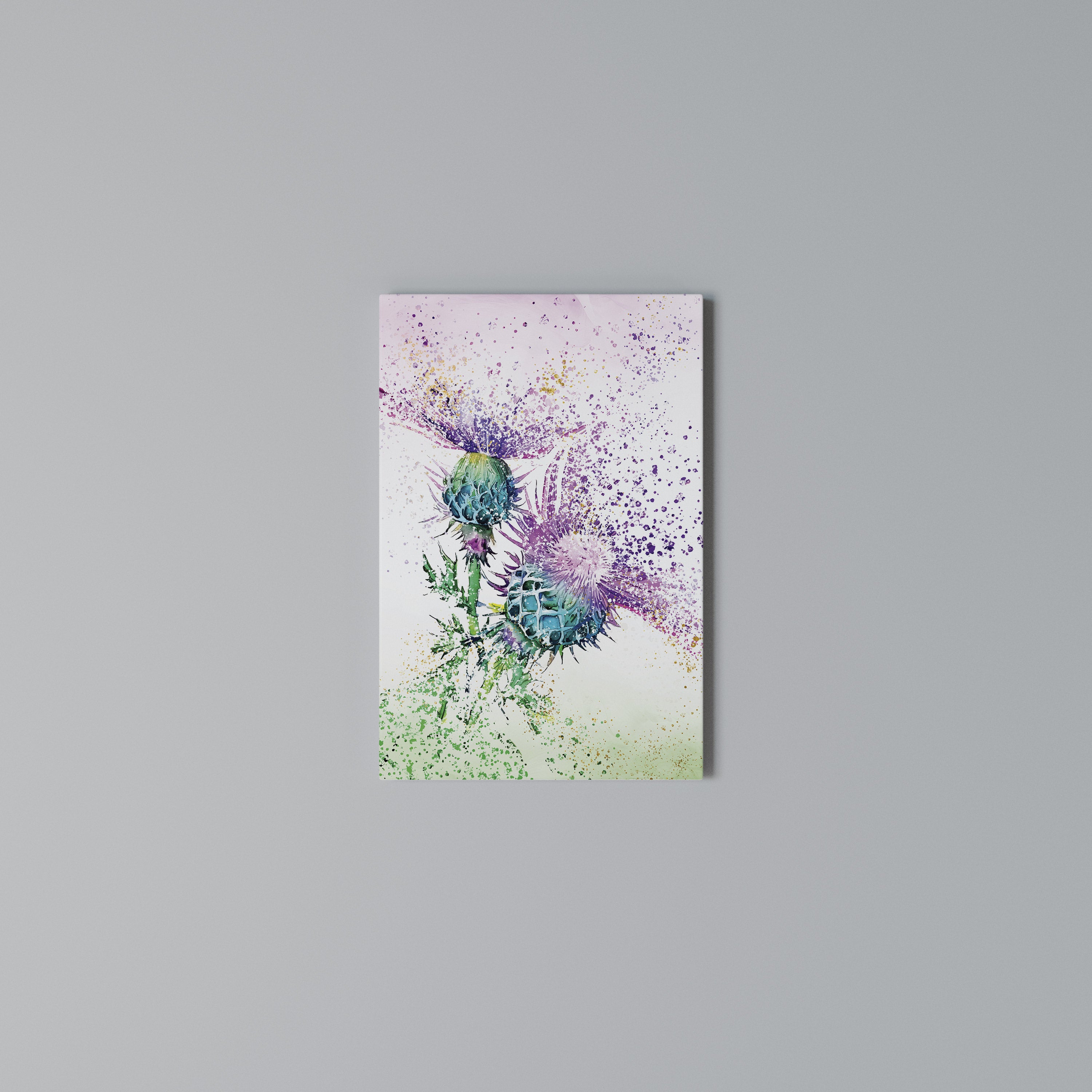 COLORFUL THISTLE DANCE Quadro em tela vertical