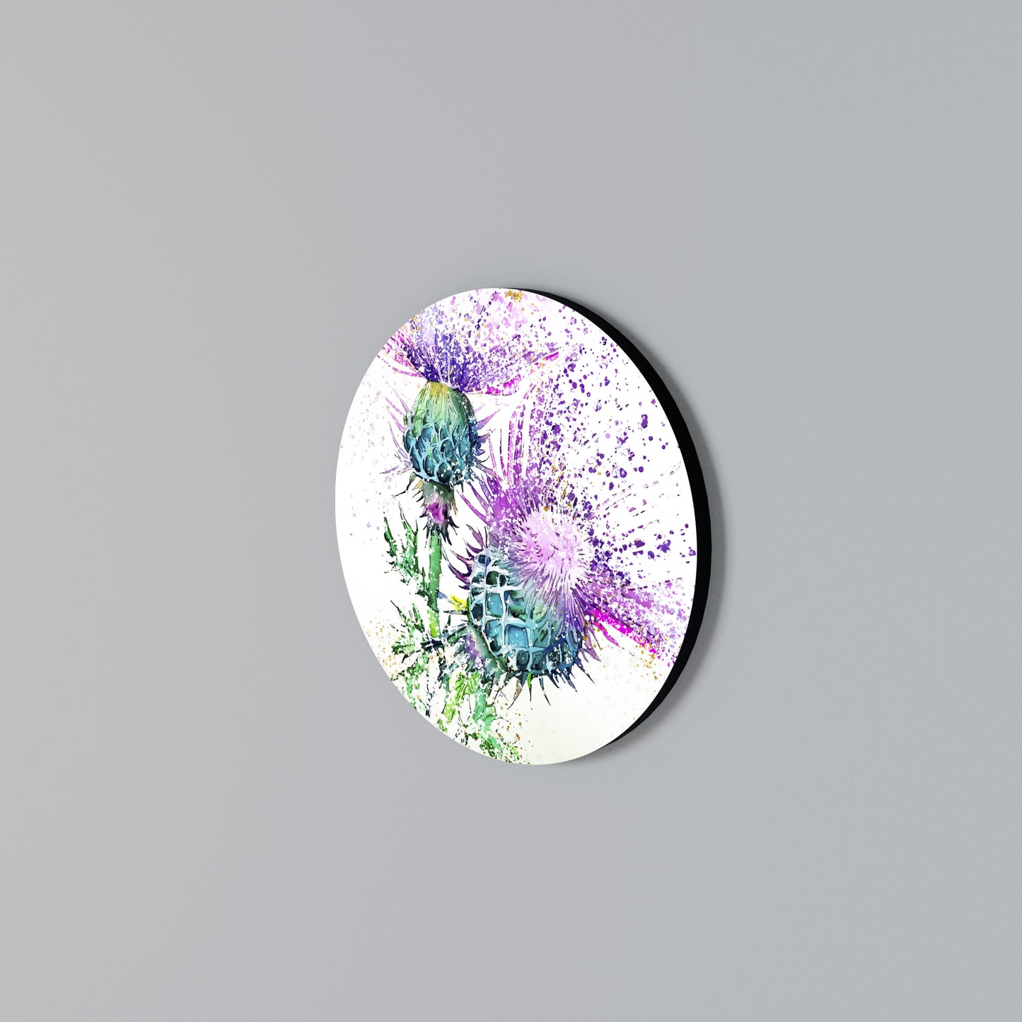 COLORFUL THISTLE DANCE Arte de Parede Redonda