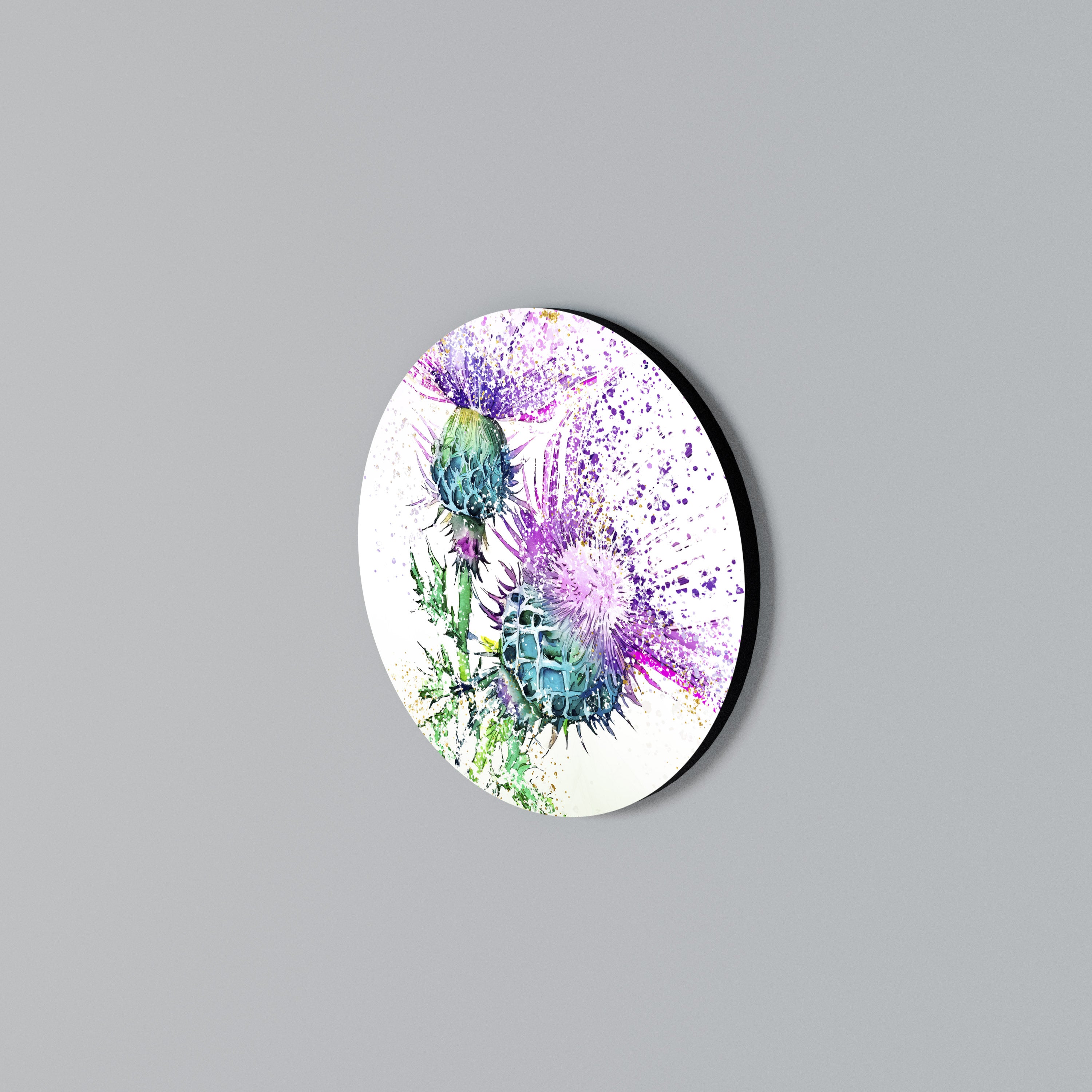 COLORFUL THISTLE DANCE Arte de Parede Redonda