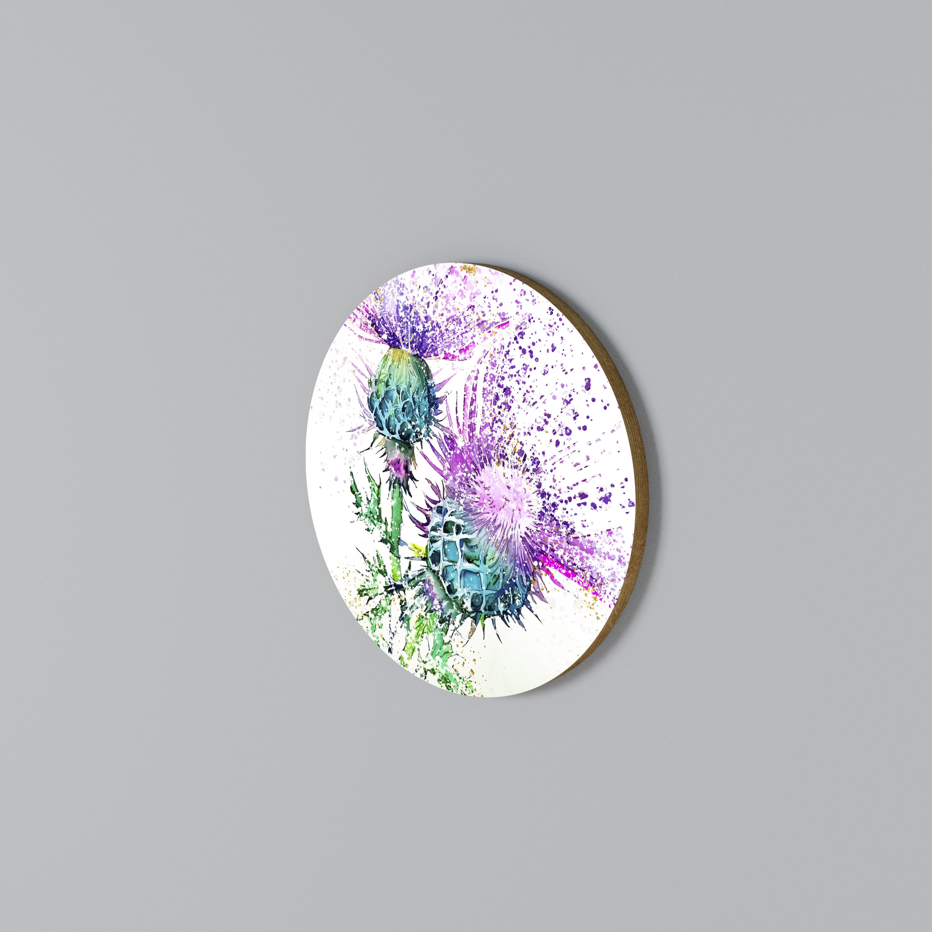 COLORFUL THISTLE DANCE Arte de Parede Redonda