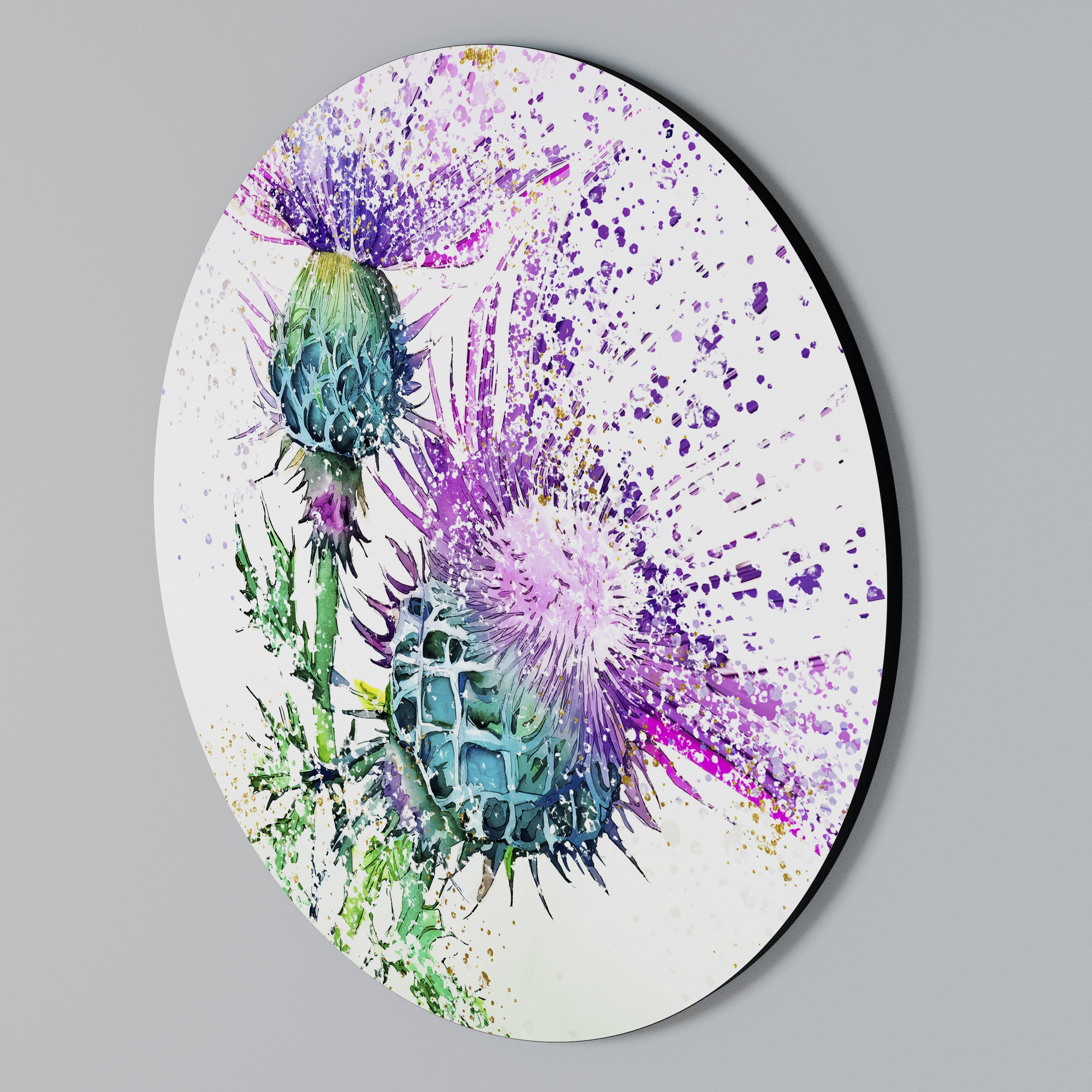 COLORFUL THISTLE DANCE Arte de Parede Redonda