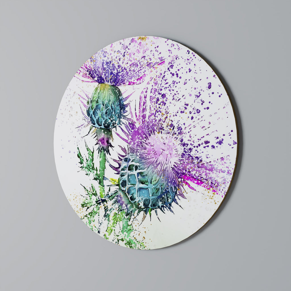 COLORFUL THISTLE DANCE Quadro Redondo Decorativo