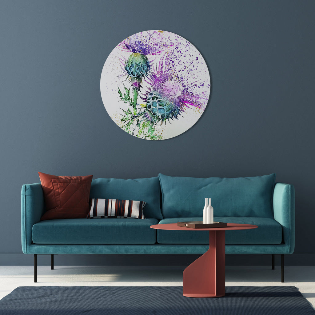 COLORFUL THISTLE DANCE Quadro Redondo Decorativo