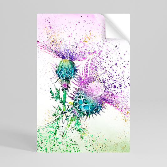 COLORFUL THISTLE DANCE Póster Autocolante Vertical