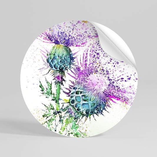 COLORFUL THISTLE DANCE Autocolante Redondo Removível