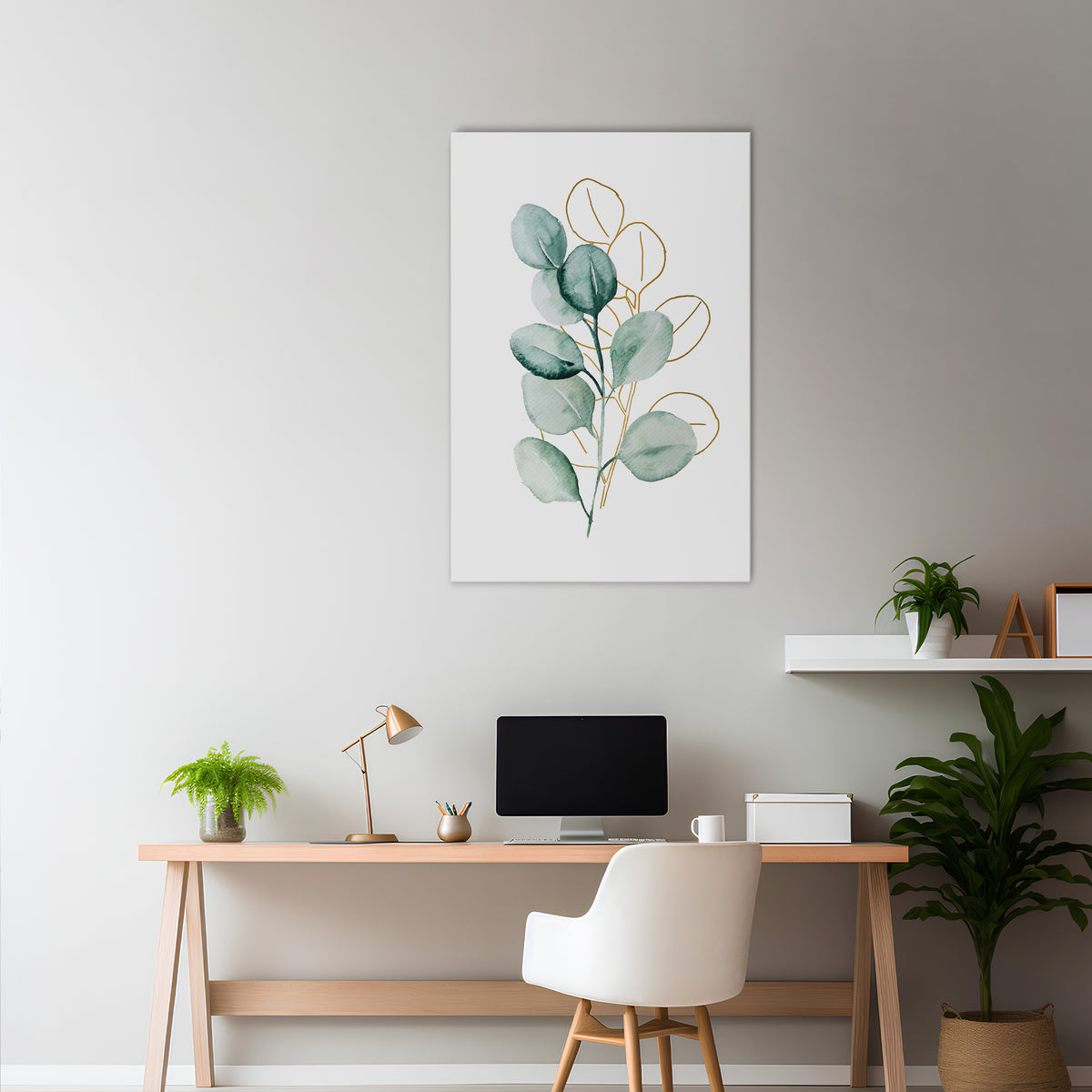 SILHOUETTES IN SOFT WATERS Quadro em tela vertical