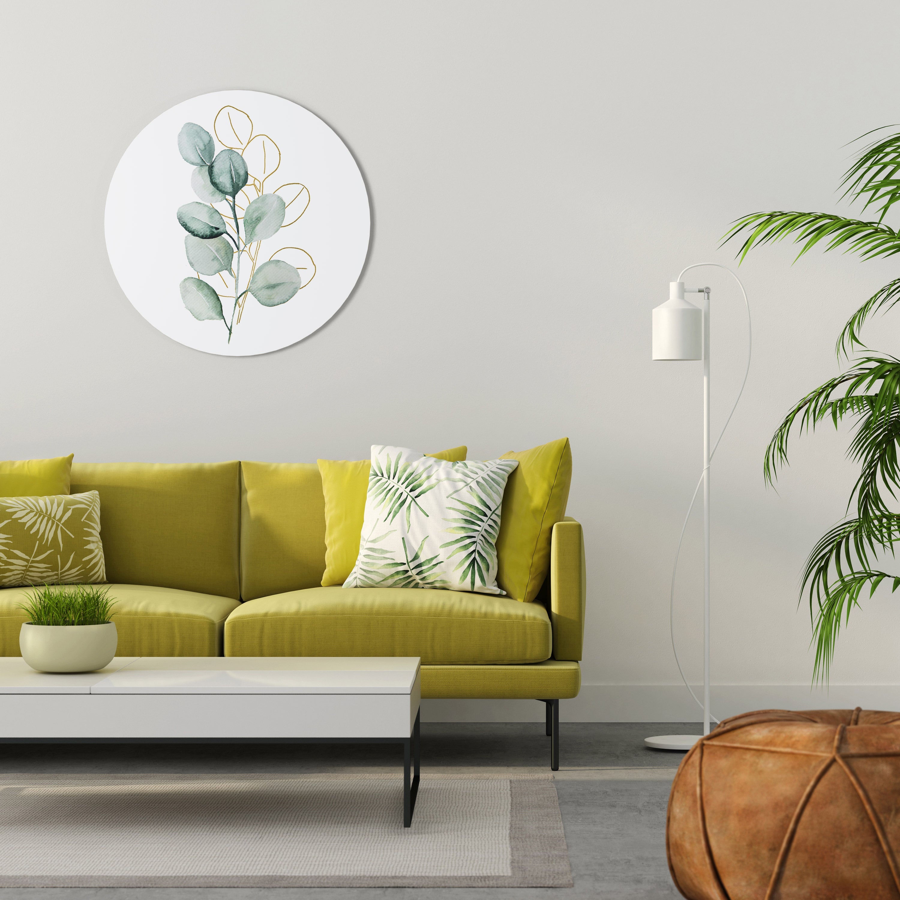 SILHOUETTES IN SOFT WATERS Quadro Redondo Decorativo