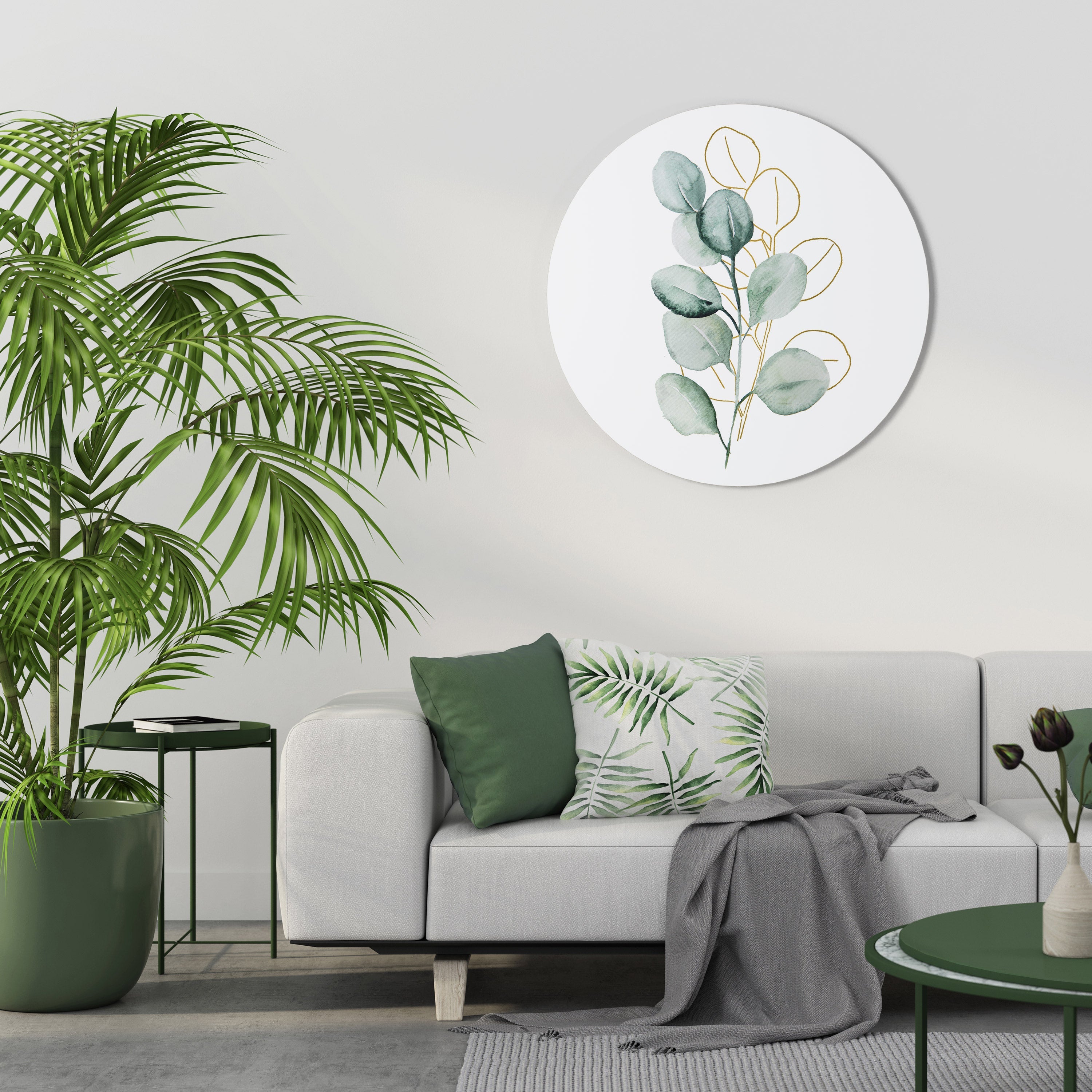 SILHOUETTES IN SOFT WATERS Quadro Redondo Decorativo