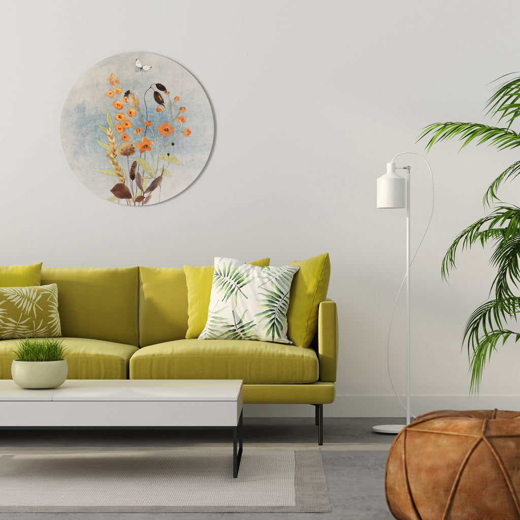 WHISPERS OF WILDFLOWERS Round Wall Art