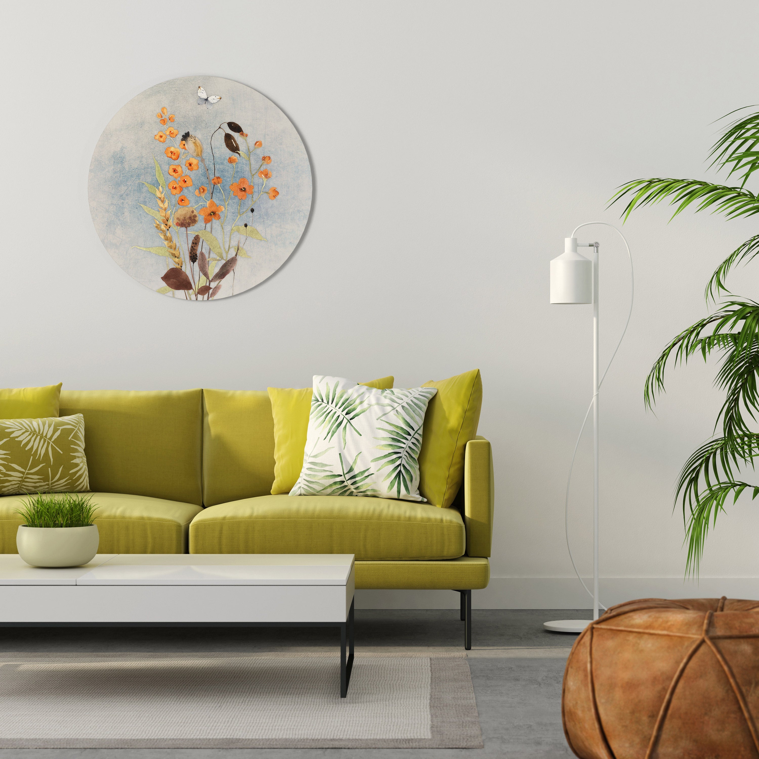 WHISPERS OF WILDFLOWERS Round Wall Art