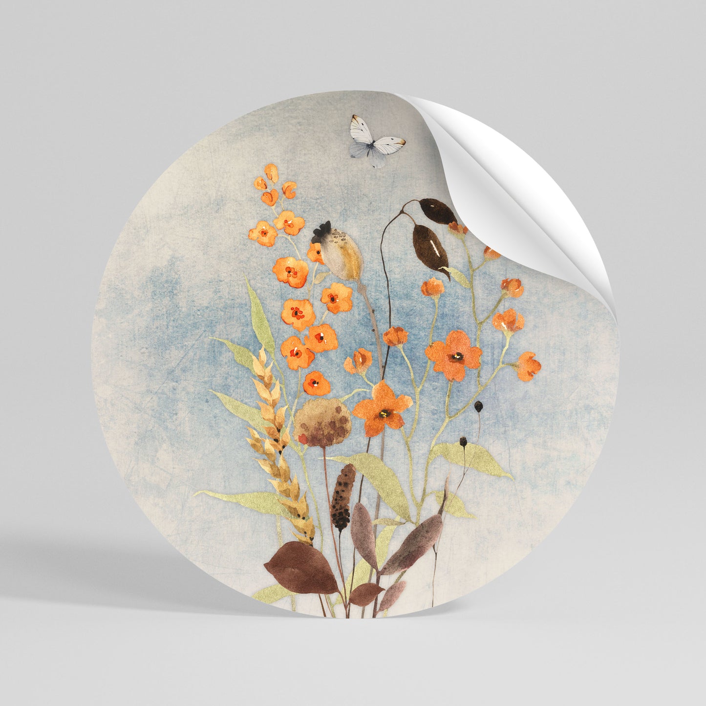 WHISPERS OF WILDFLOWERS Peel and Stick Round Sticker