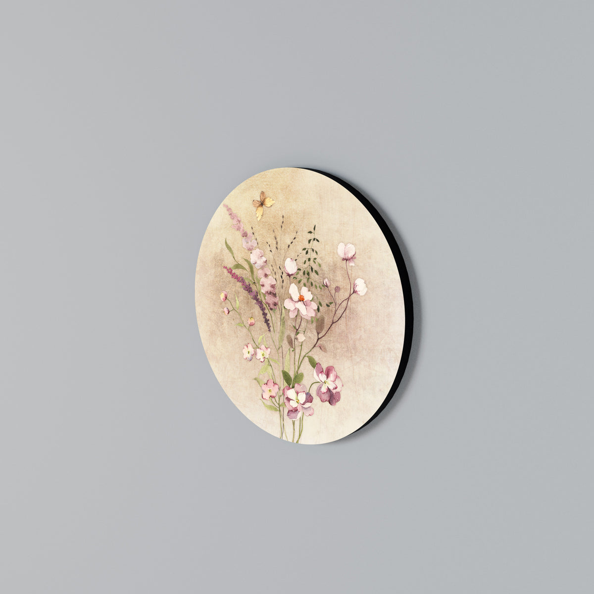 FLOWERED REVERIE Arte de Parede Redonda