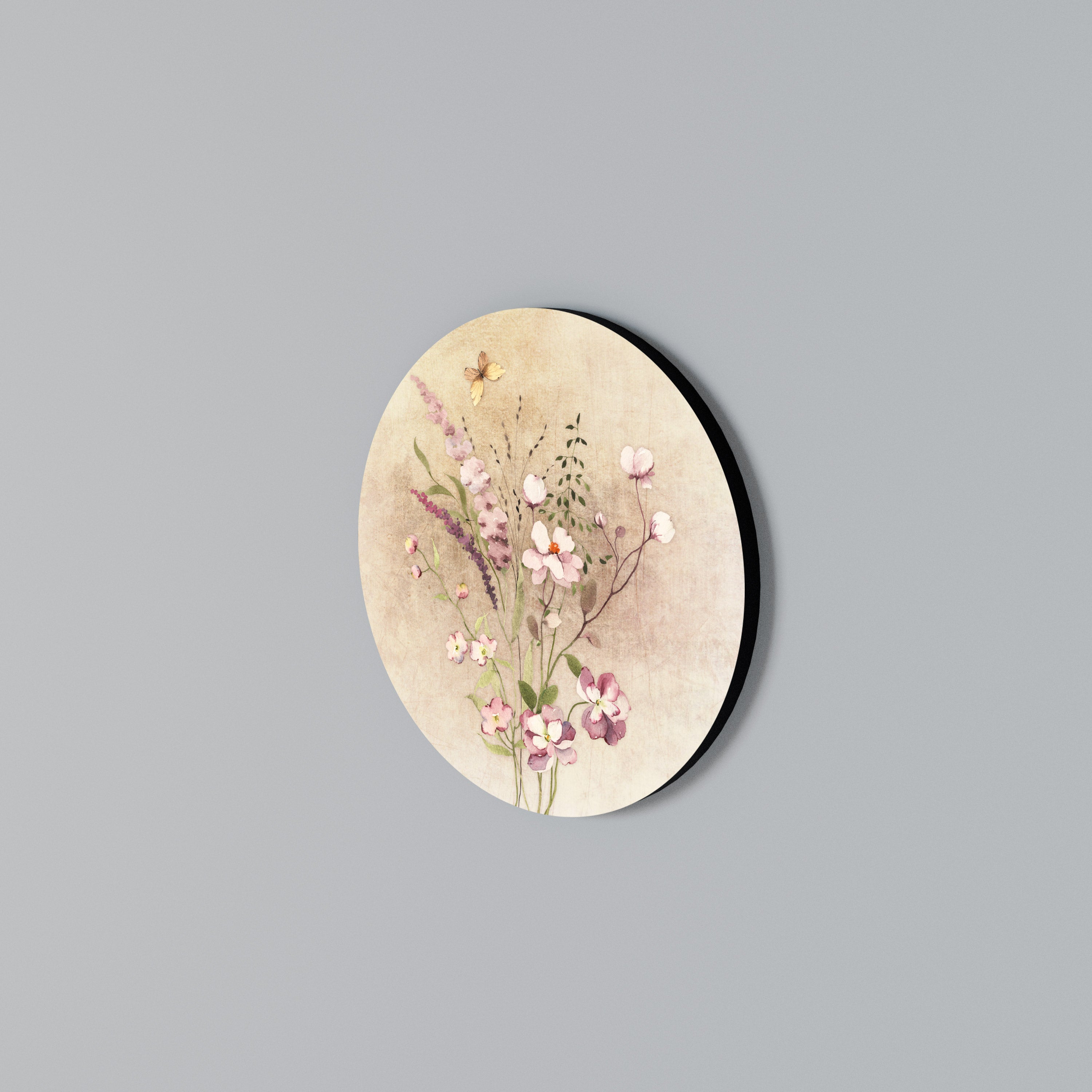 FLOWERED REVERIE Arte de Parede Redonda