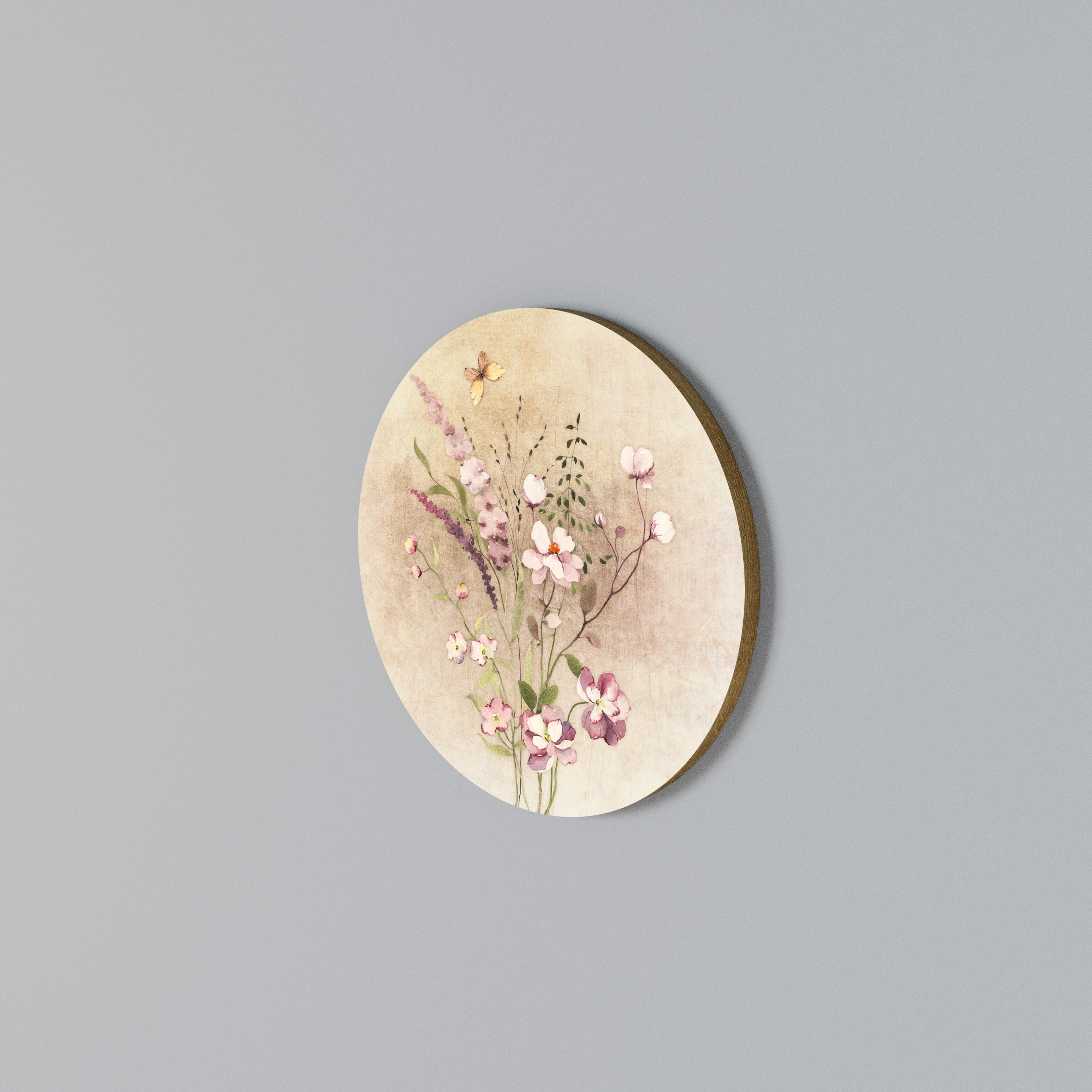 FLOWERED REVERIE Arte de Parede Redonda