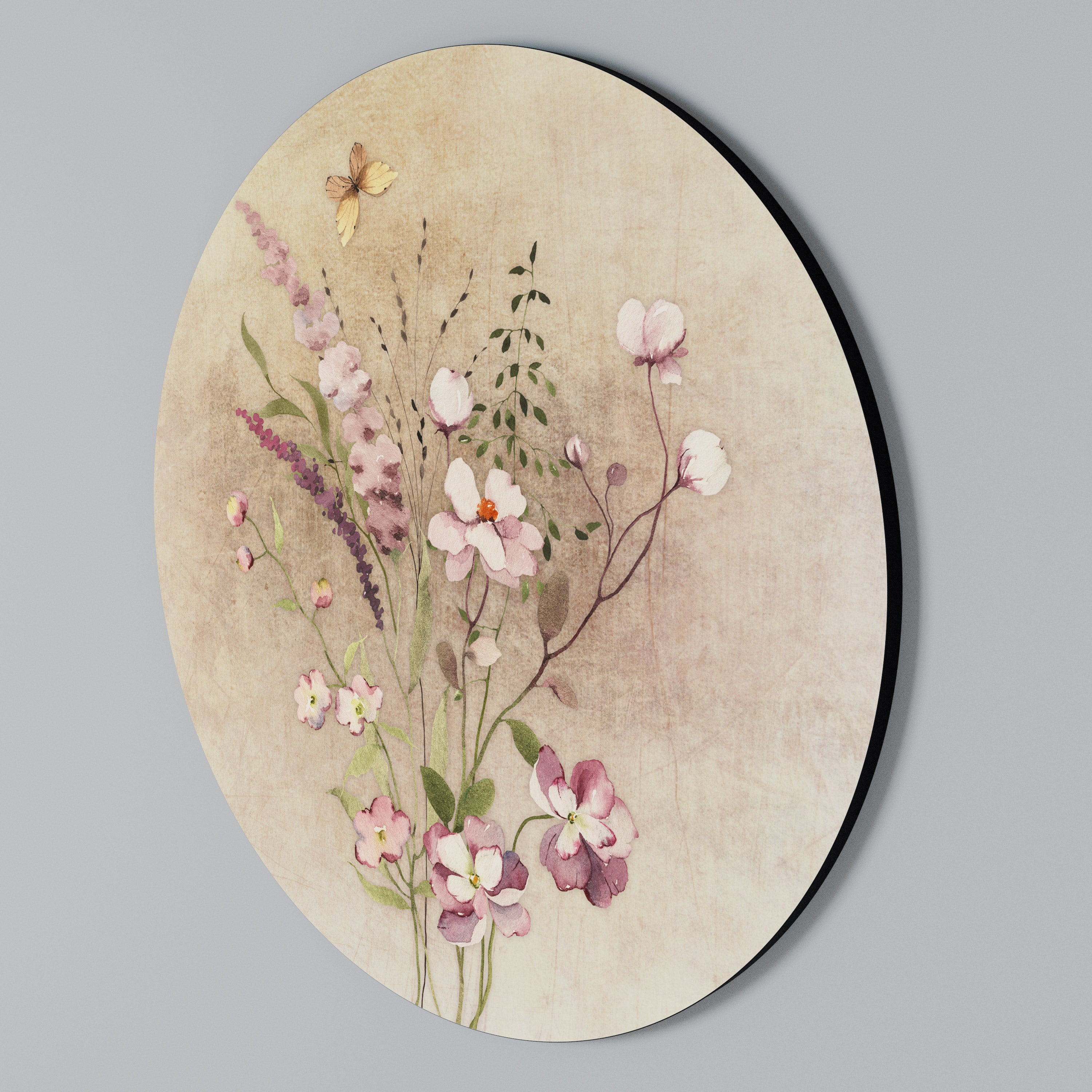 FLOWERED REVERIE Arte de Parede Redonda