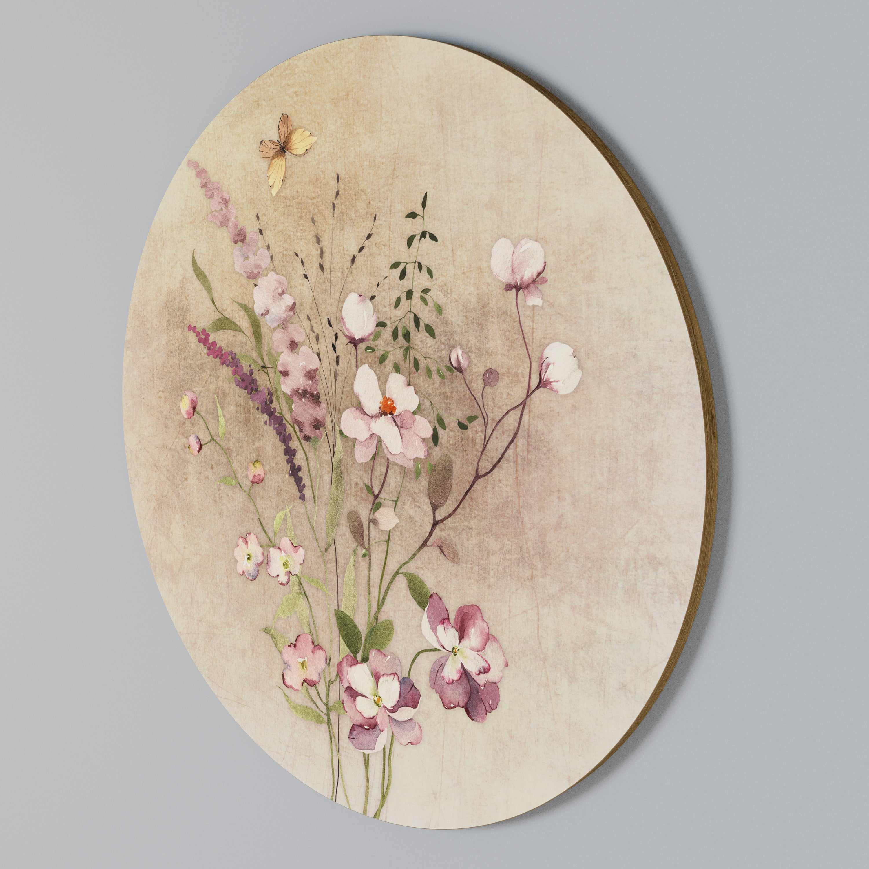 FLOWERED REVERIE Arte de Parede Redonda