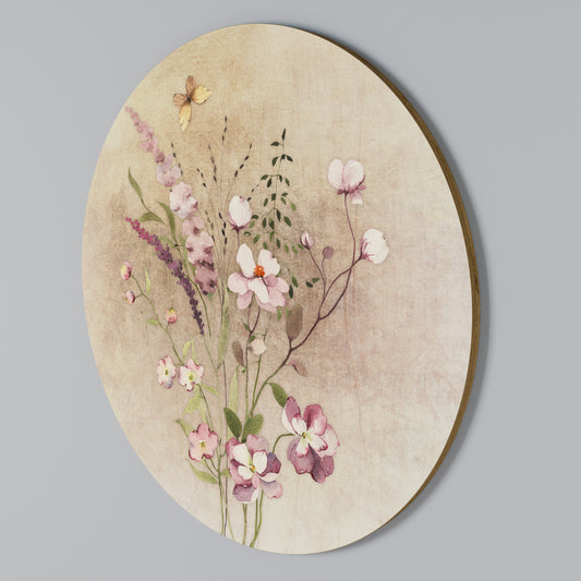 FLOWERED REVERIE Arte de Parede Redonda