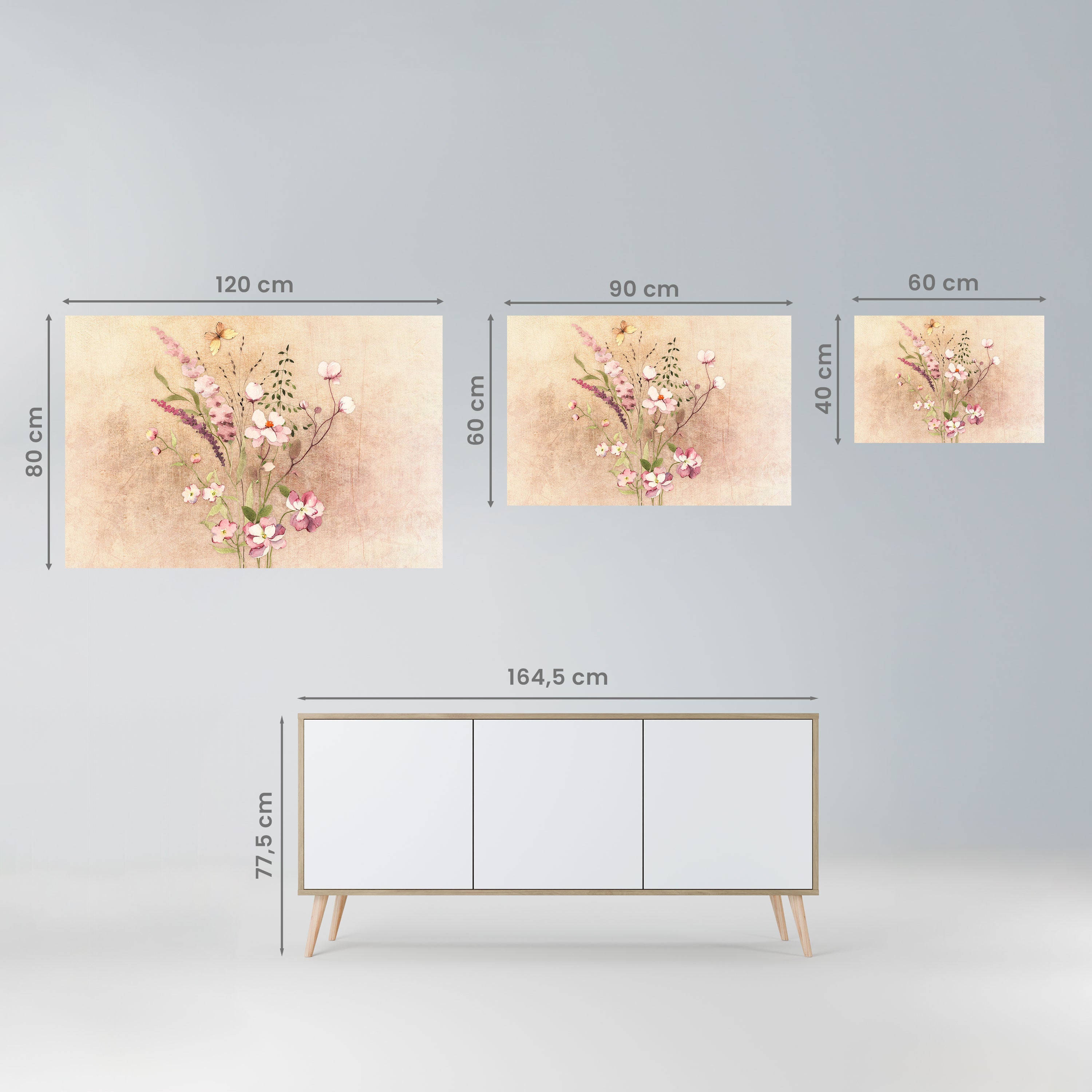 FLOWERED REVERIE Peel and Stick Horizontal Poster