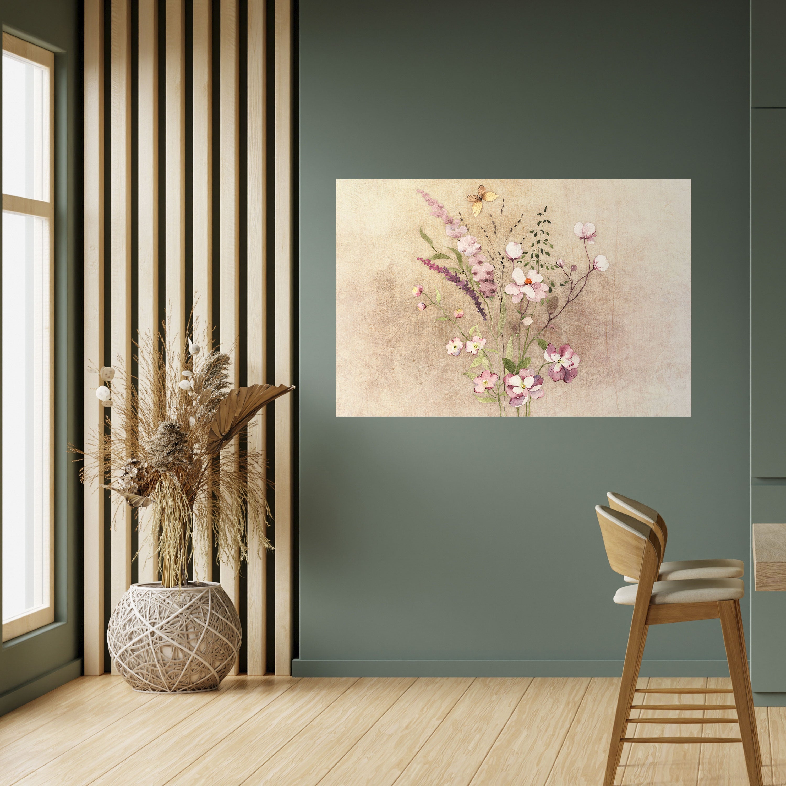 FLOWERED REVERIE Peel and Stick Horizontal Poster