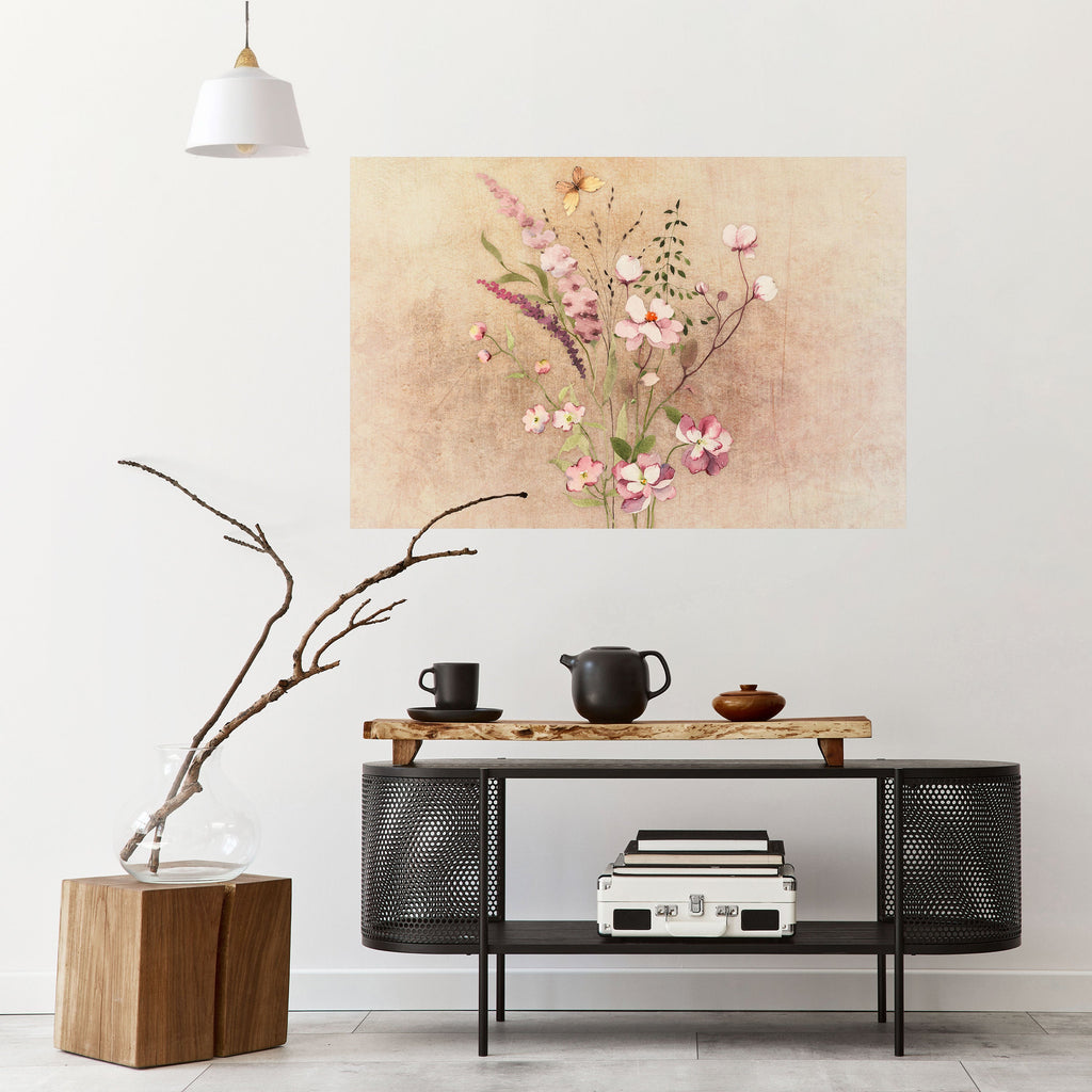 FLOWERED REVERIE Peel and Stick Horizontal Poster