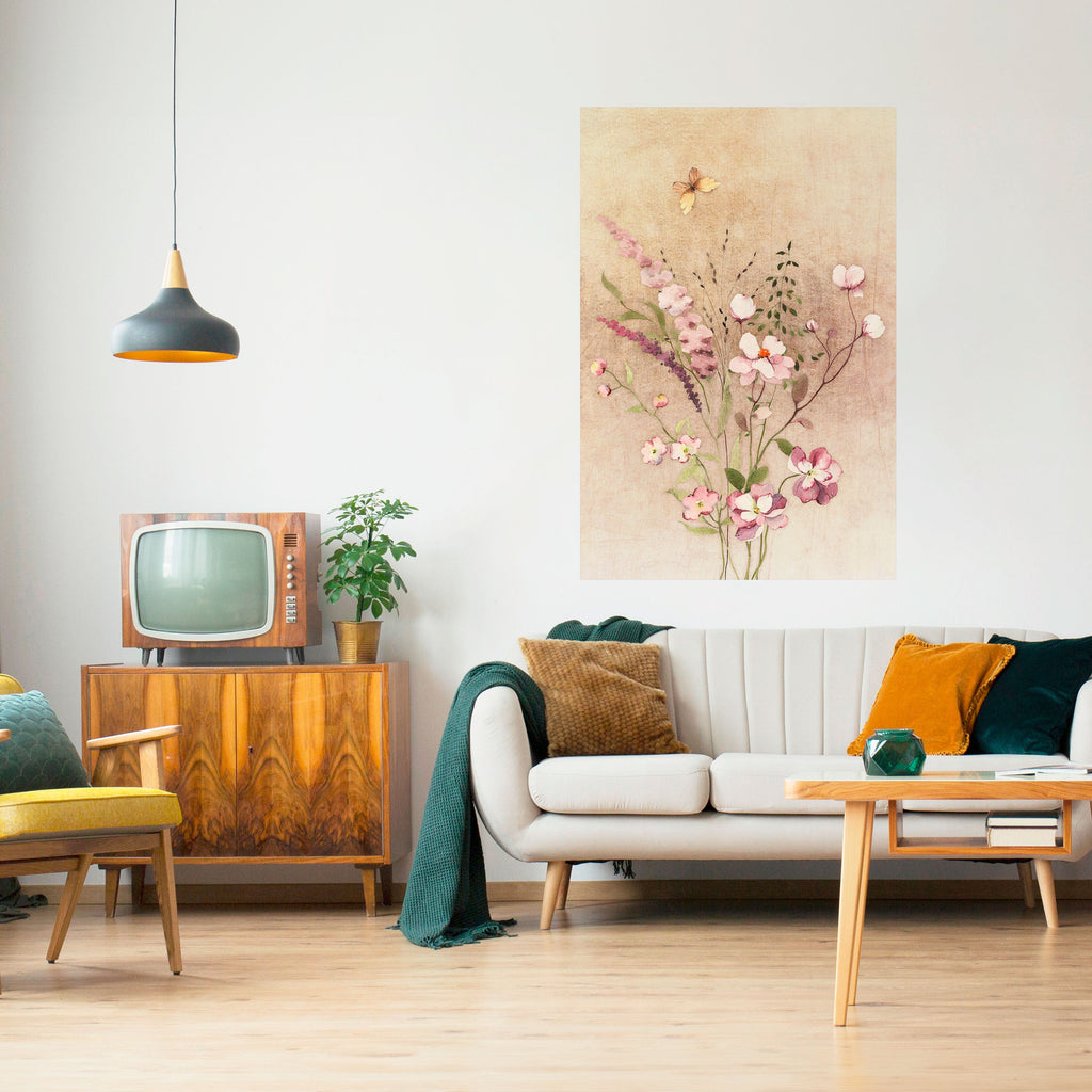 FLOWERED REVERIE Poster Vertical Autocolante