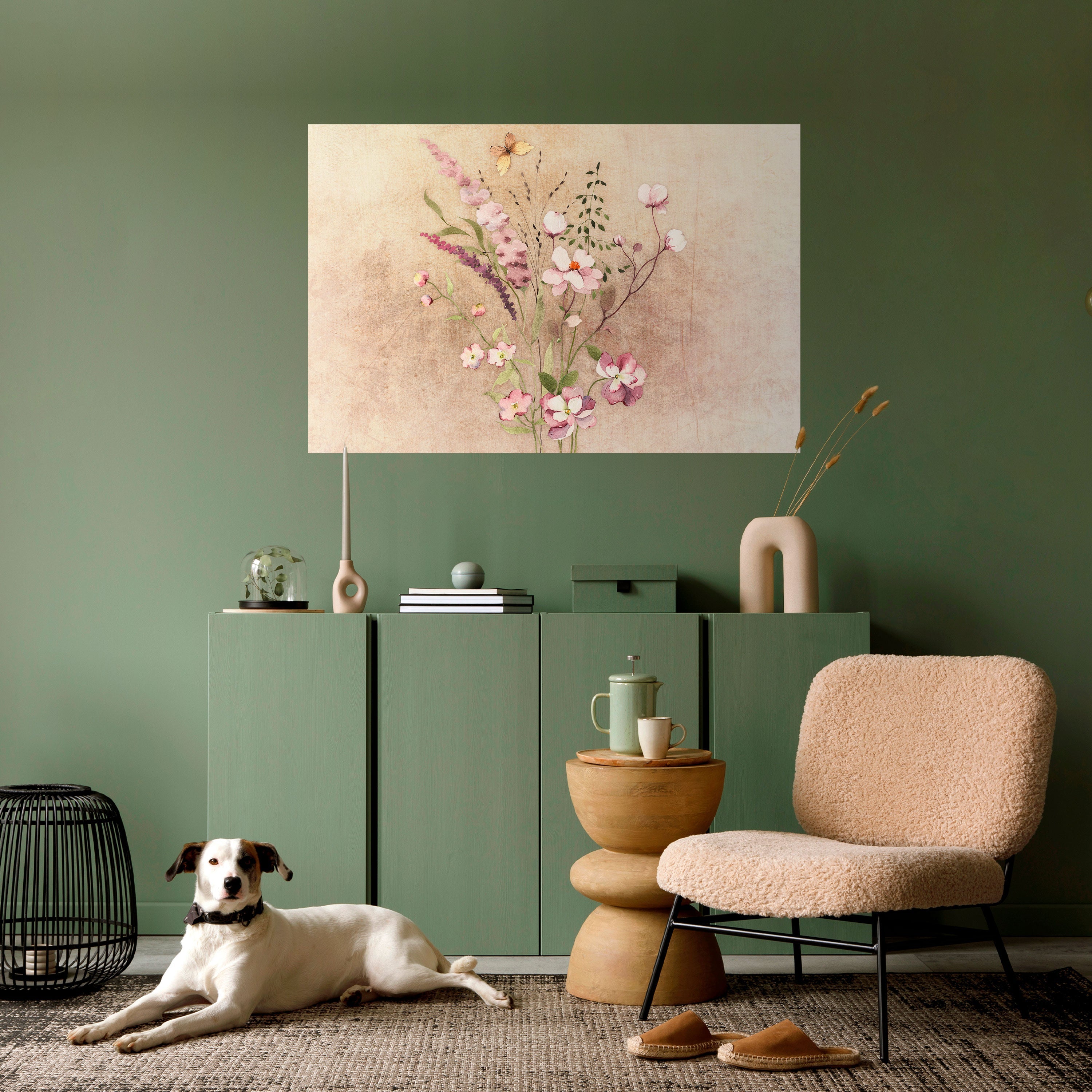 FLOWERED REVERIE Peel and Stick Horizontal Poster