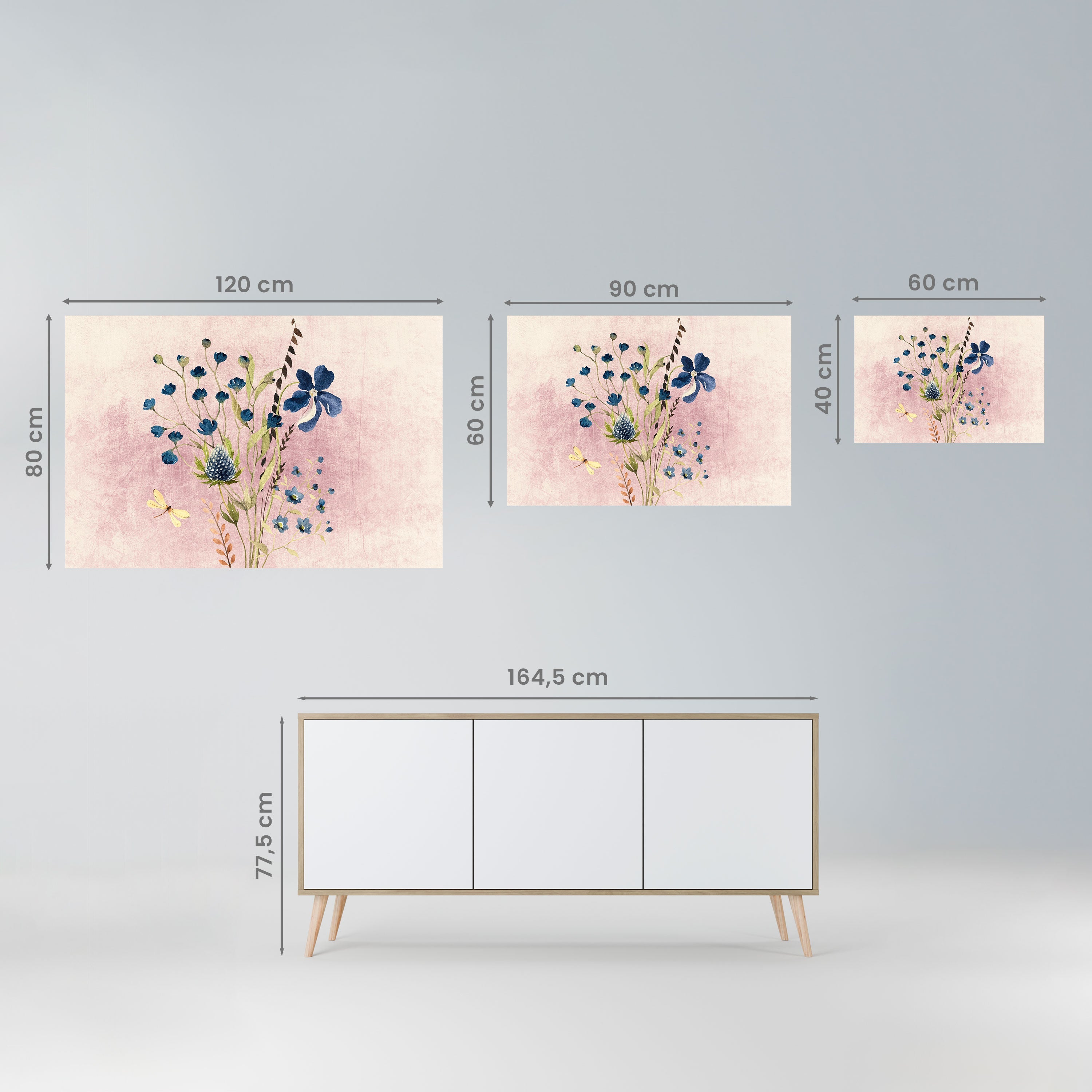 CORNFLOWER REVERIE Peel and Stick Horizontal Poster