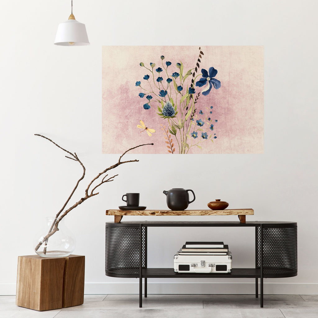 CORNFLOWER REVERIE Peel and Stick Horizontal Poster