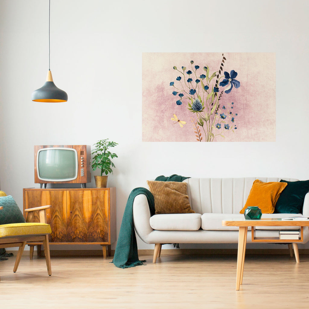 CORNFLOWER REVERIE Peel and Stick Horizontal Poster