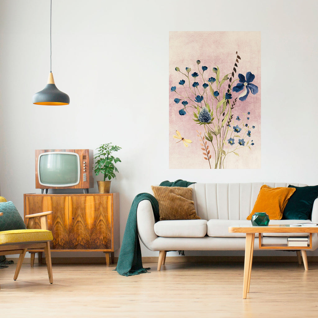 CORNFLOWER REVERIE Poster Vertical Autocolante