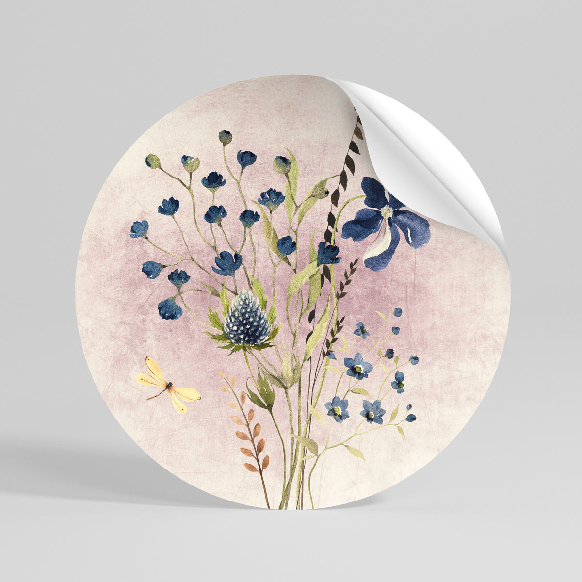 CORNFLOWER REVERIE Autocolante Redondo Removível