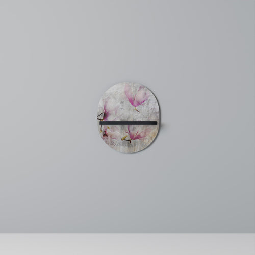 ASTONISHING MAGNOLIA Oval Art Shelf In Black Finish