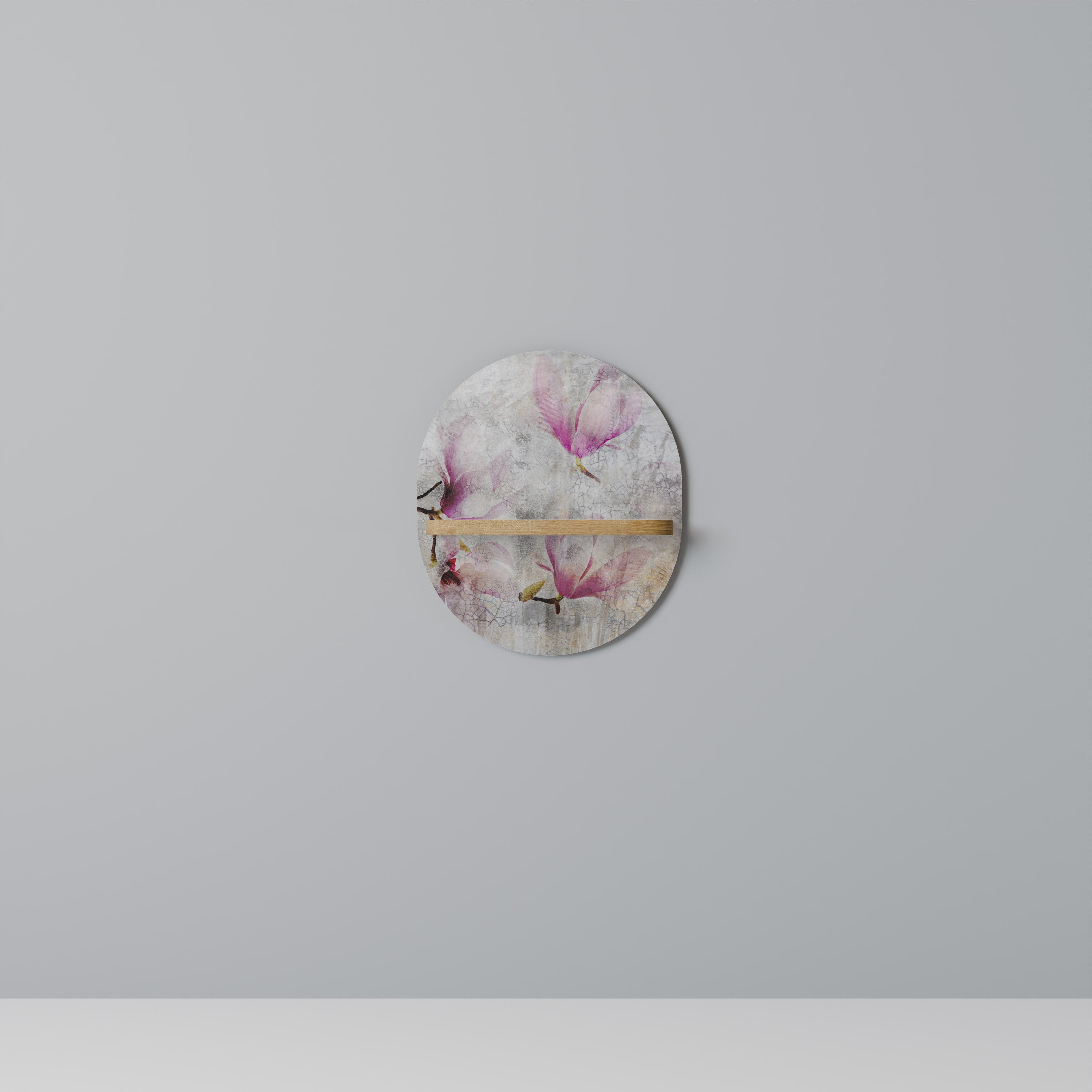 ASTONISHING MAGNOLIA Prateleira Oval Decorativa em Efeito Carvalho