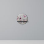 ASTONISHING MAGNOLIA Round Art Shelf In Black Finish