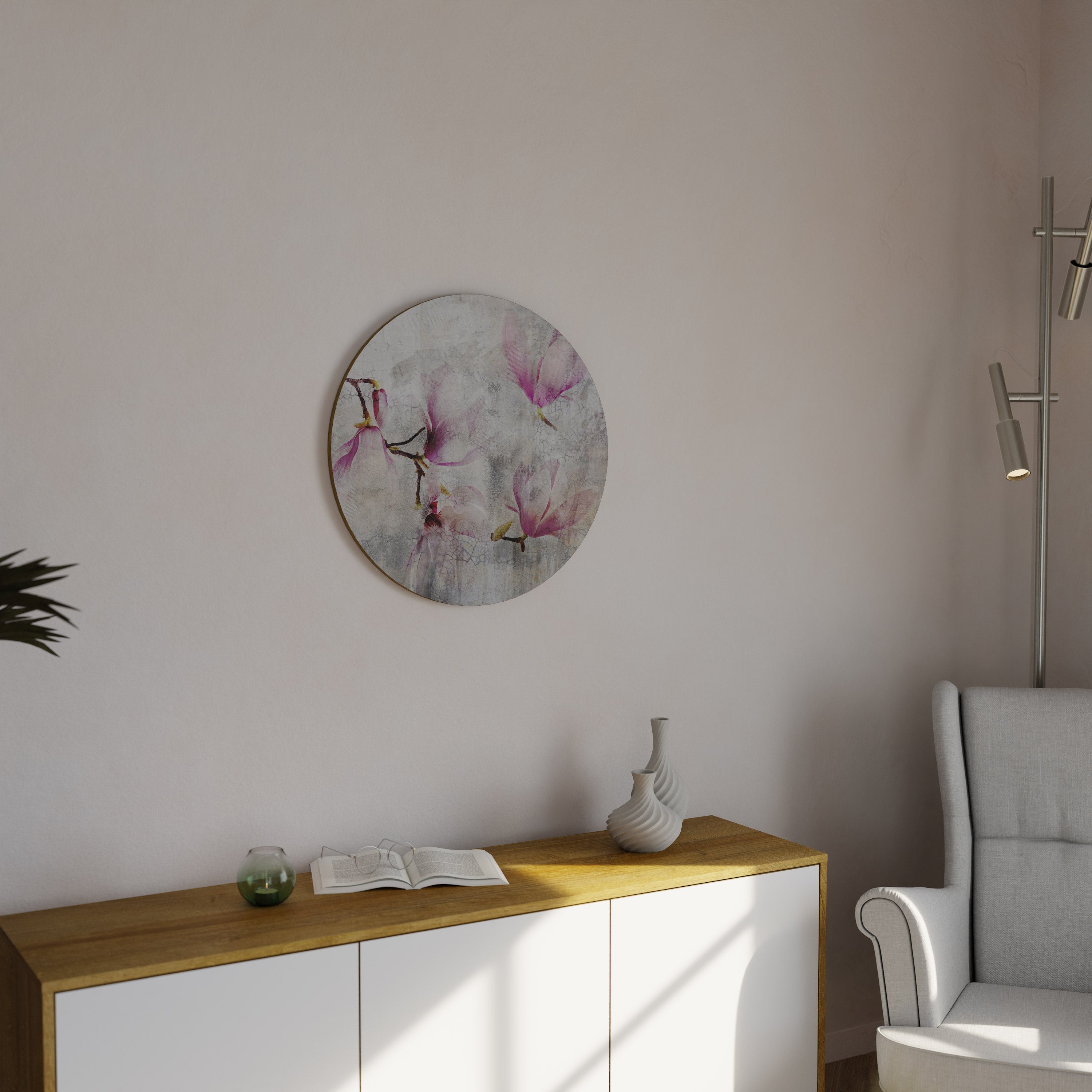 ASTONISHING MAGNOLIA Round Wall Art