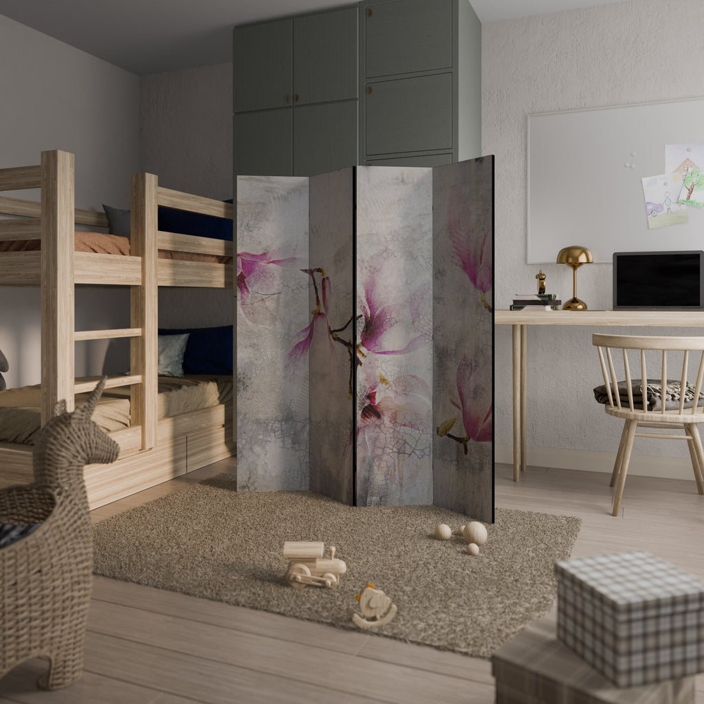 ASTONISHING MAGNOLIA Decorative 4-Panel Room Divider