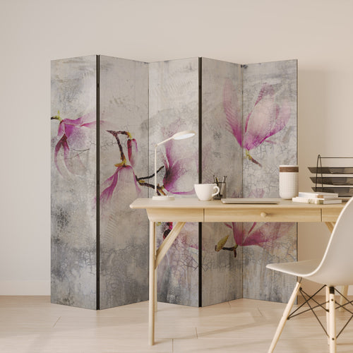 ASTONISHING MAGNOLIA Decorative 5-Panel Room Divider