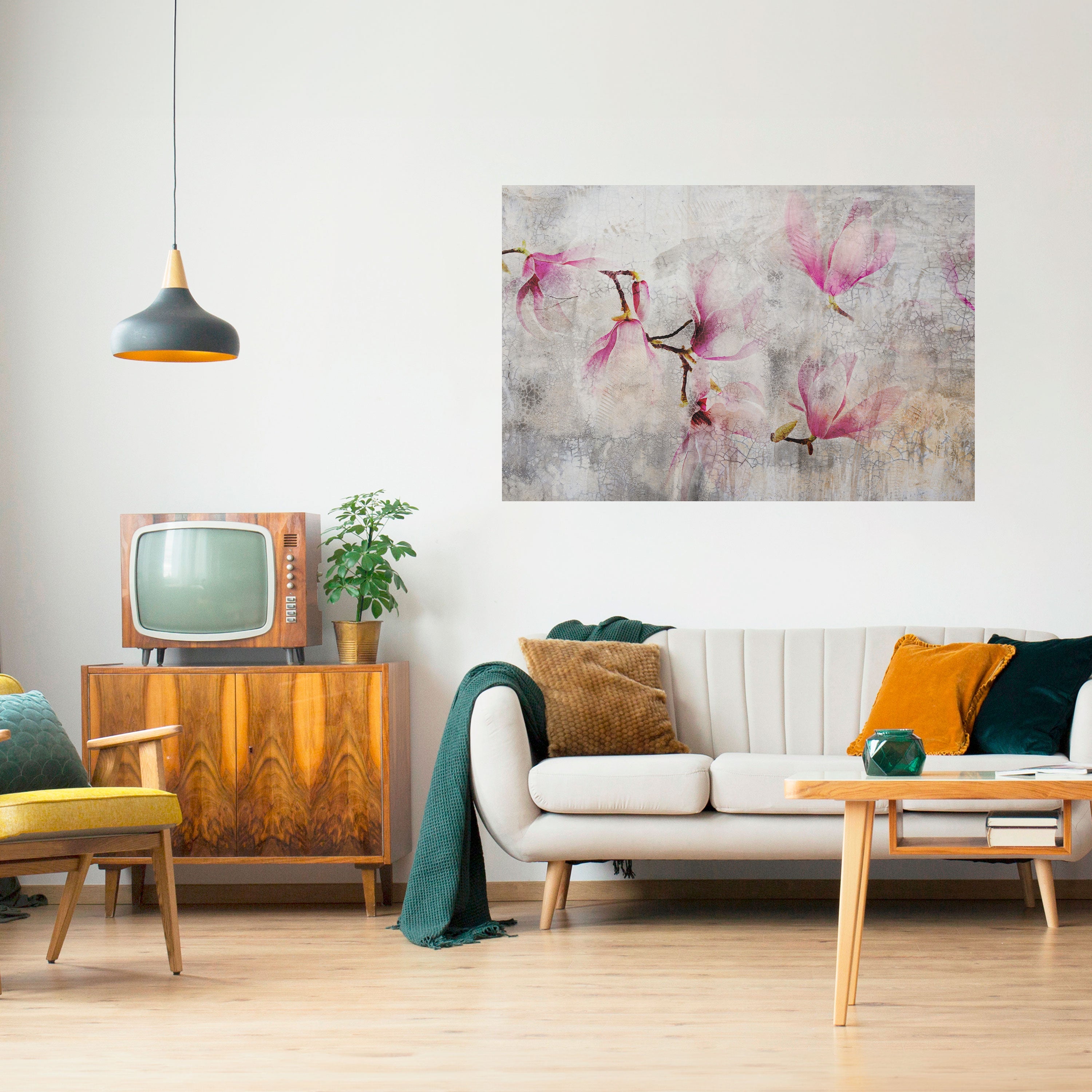 ASTONISHING MAGNOLIA Peel and Stick Horizontal Poster