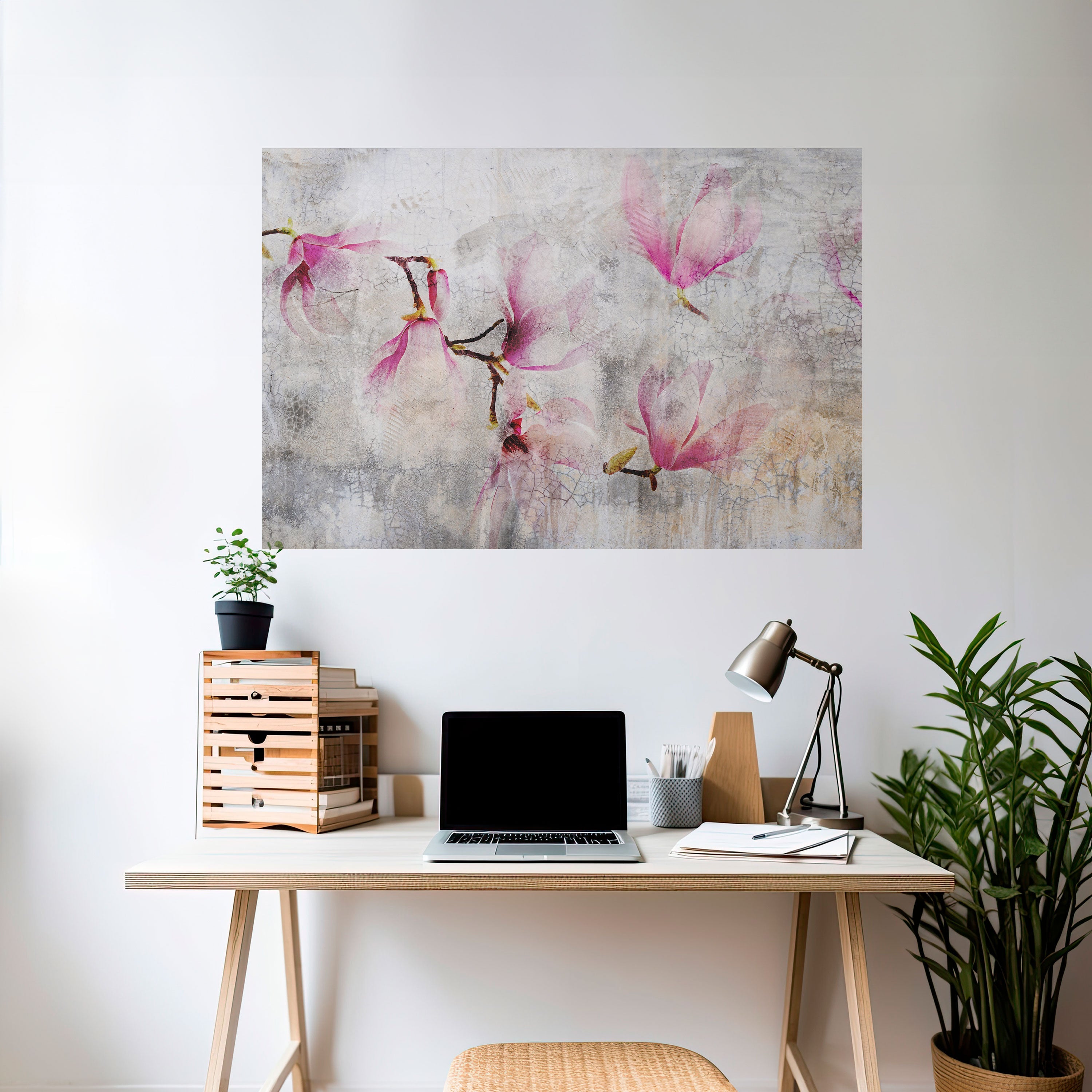 ASTONISHING MAGNOLIA Peel and Stick Horizontal Poster