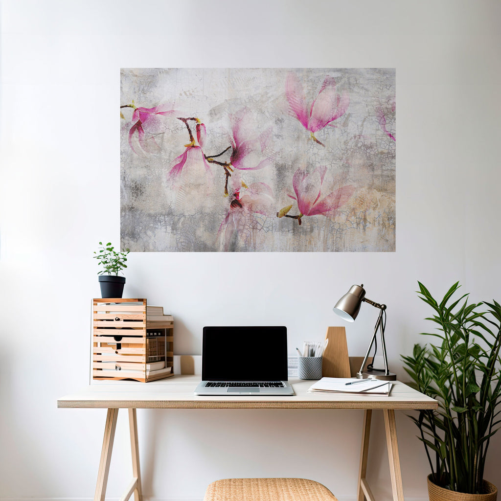 ASTONISHING MAGNOLIA Peel and Stick Horizontal Poster